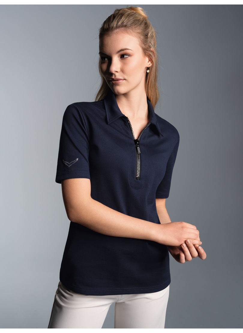 Thumbnail - Trigema Poloshirt "TRIGEMA Slim Fit Poloshirt mit Kristallsteinen", (1 tlg.)
