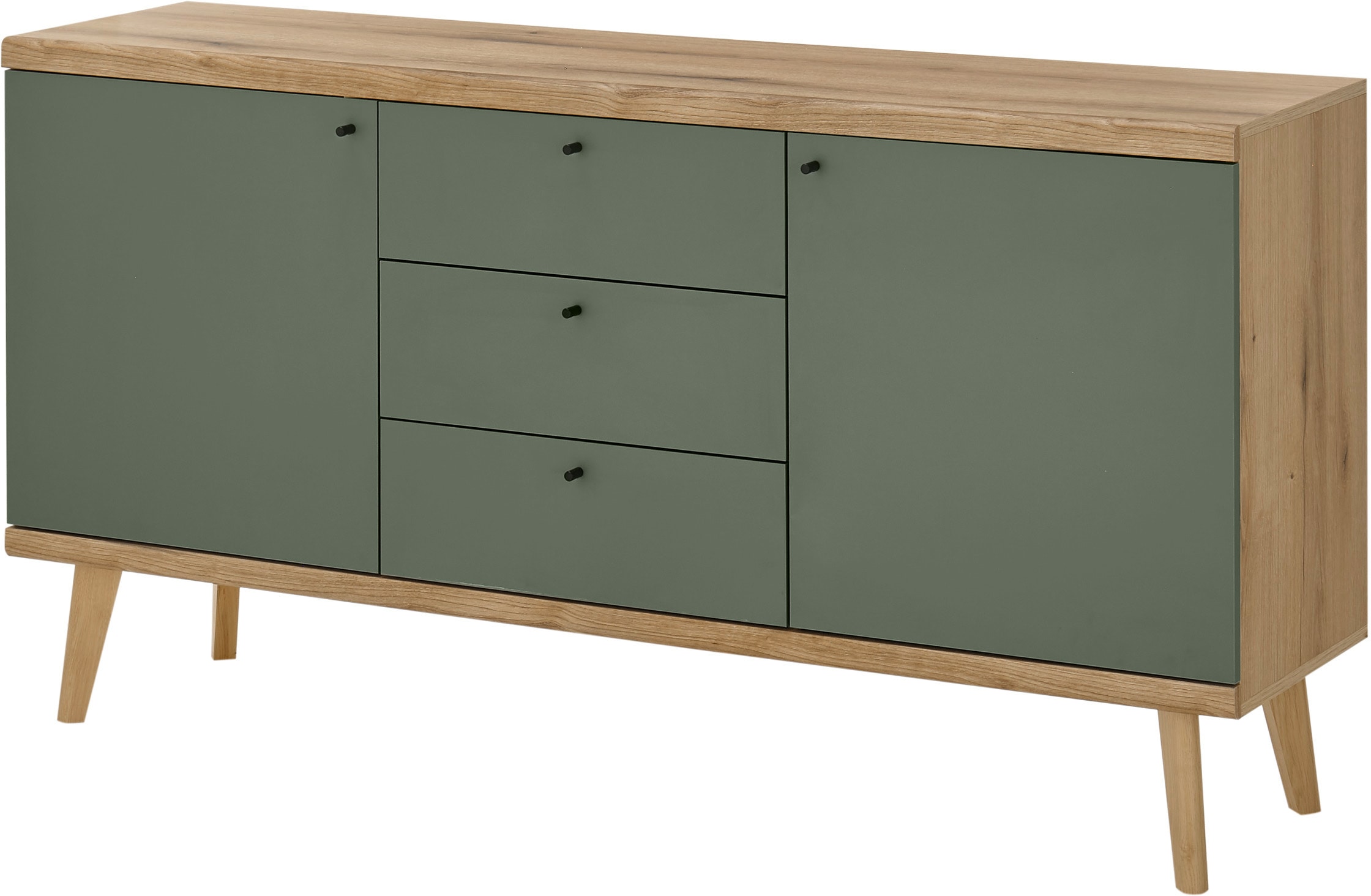 INOSIGN Sideboard »MAVAS«, in moderner Trendfarbe, Griffe aus Metall (Schwarz), Breite 160 cm