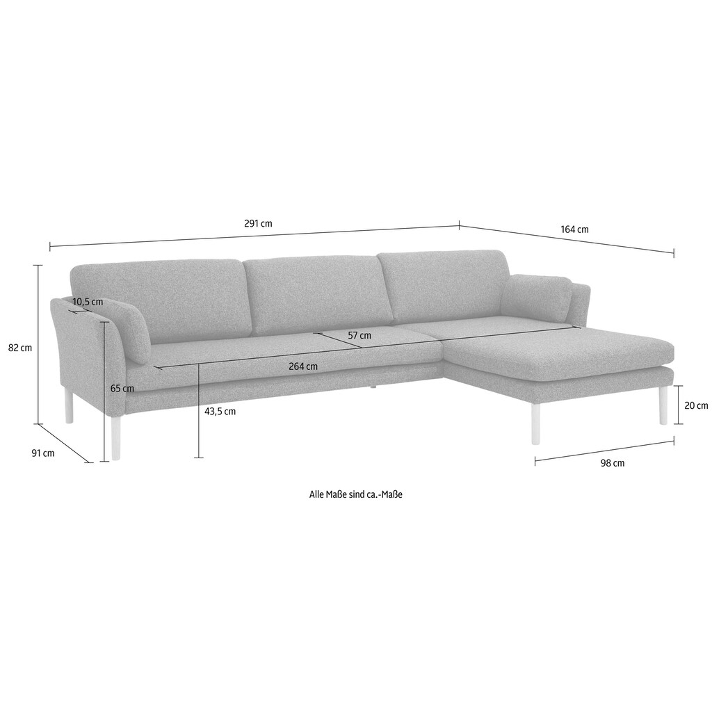 andas Ecksofa »Helsingborg«, in skandinavischem Design, inkl. lose Zierkissen