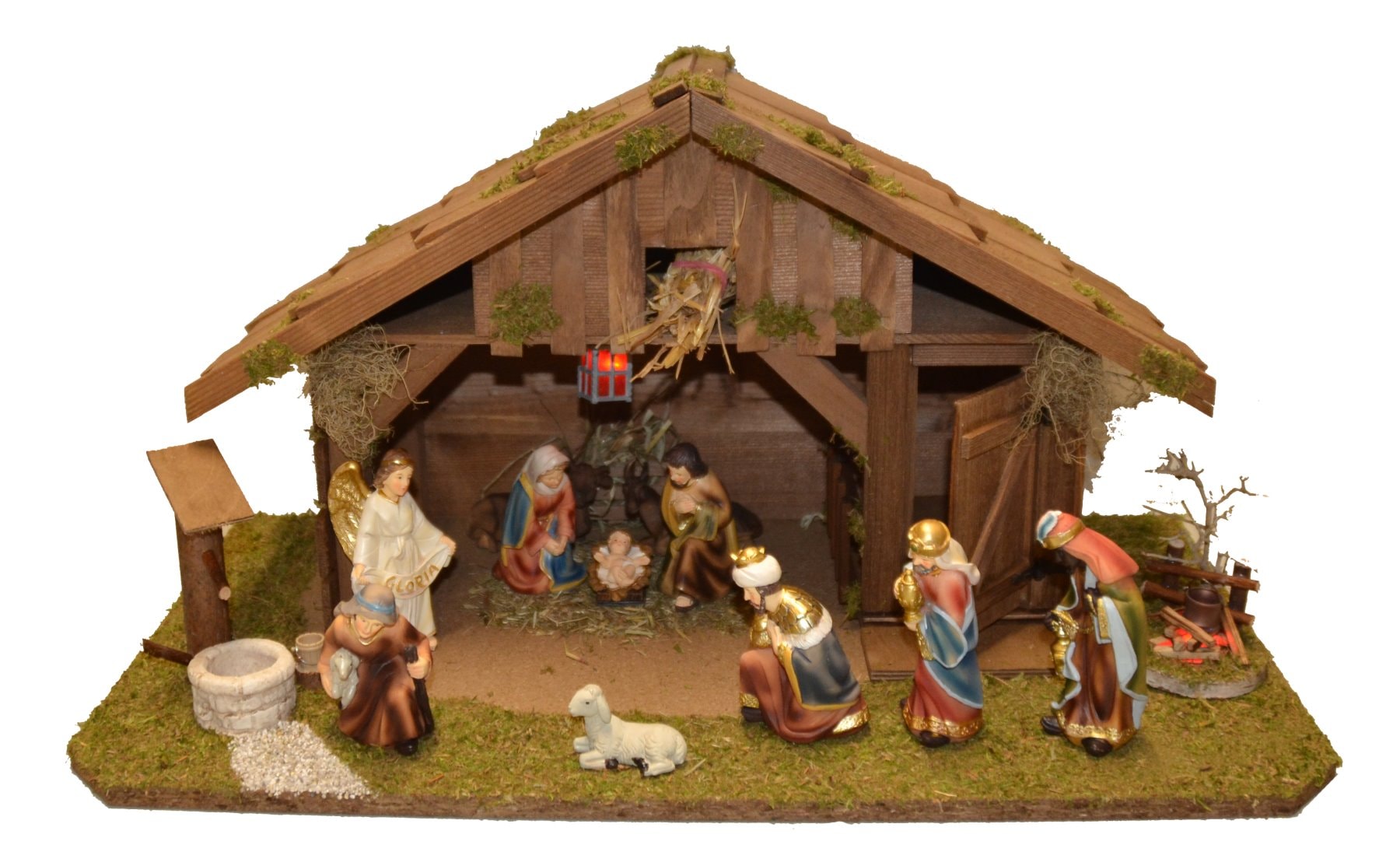Alfred Kolbe Krippe "Krippenstall ohne Trafo" mit Laterne, Brunnen, Lagerfe günstig online kaufen