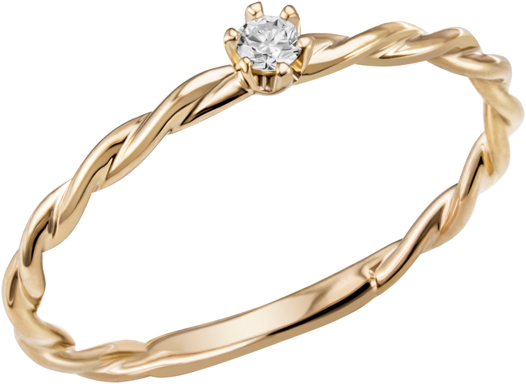 Fingerring »Schmuck Geschenk Gold 585 Goldring Vorsteckring«, mit Brillant