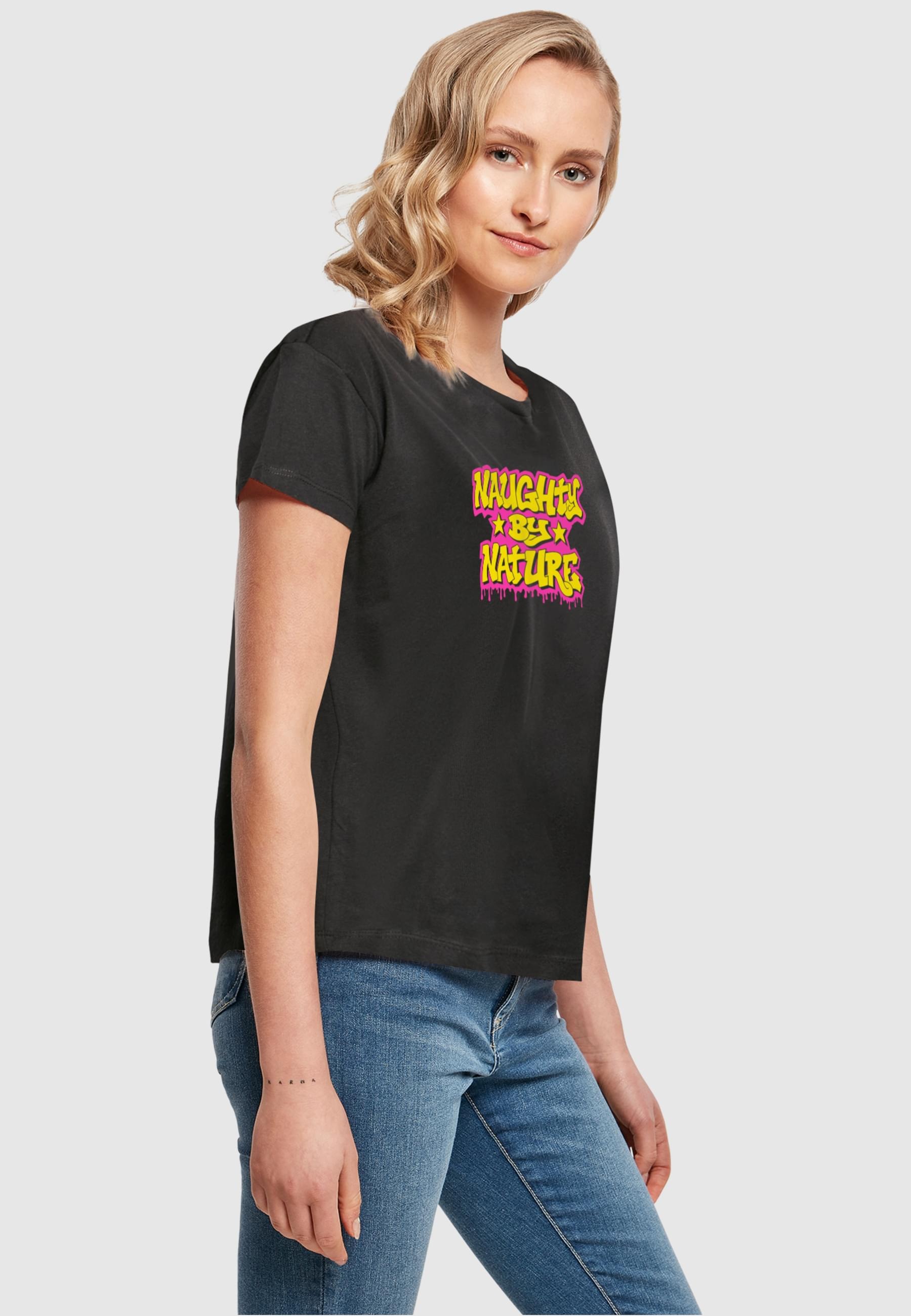 Merchcode T-Shirt »Merchcode Damen Ladies Naughty By Nature - Neon Drop Box Tee«, (1 tlg.)