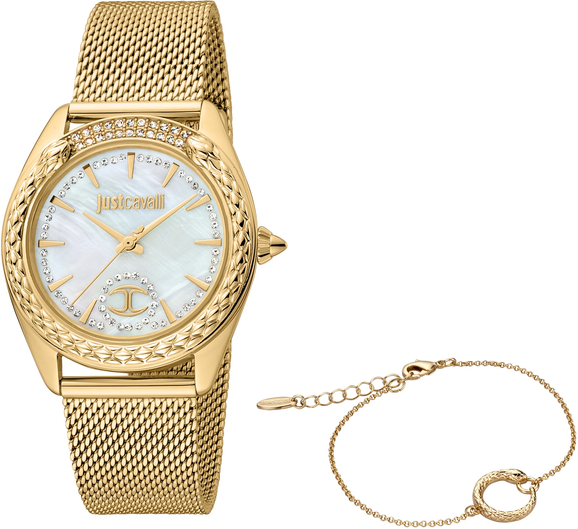 Just Cavalli Time Quarzuhr »JC PRESTIGIO 2, JC1L195M0225«, (Set, 2 tlg., mit Armband)