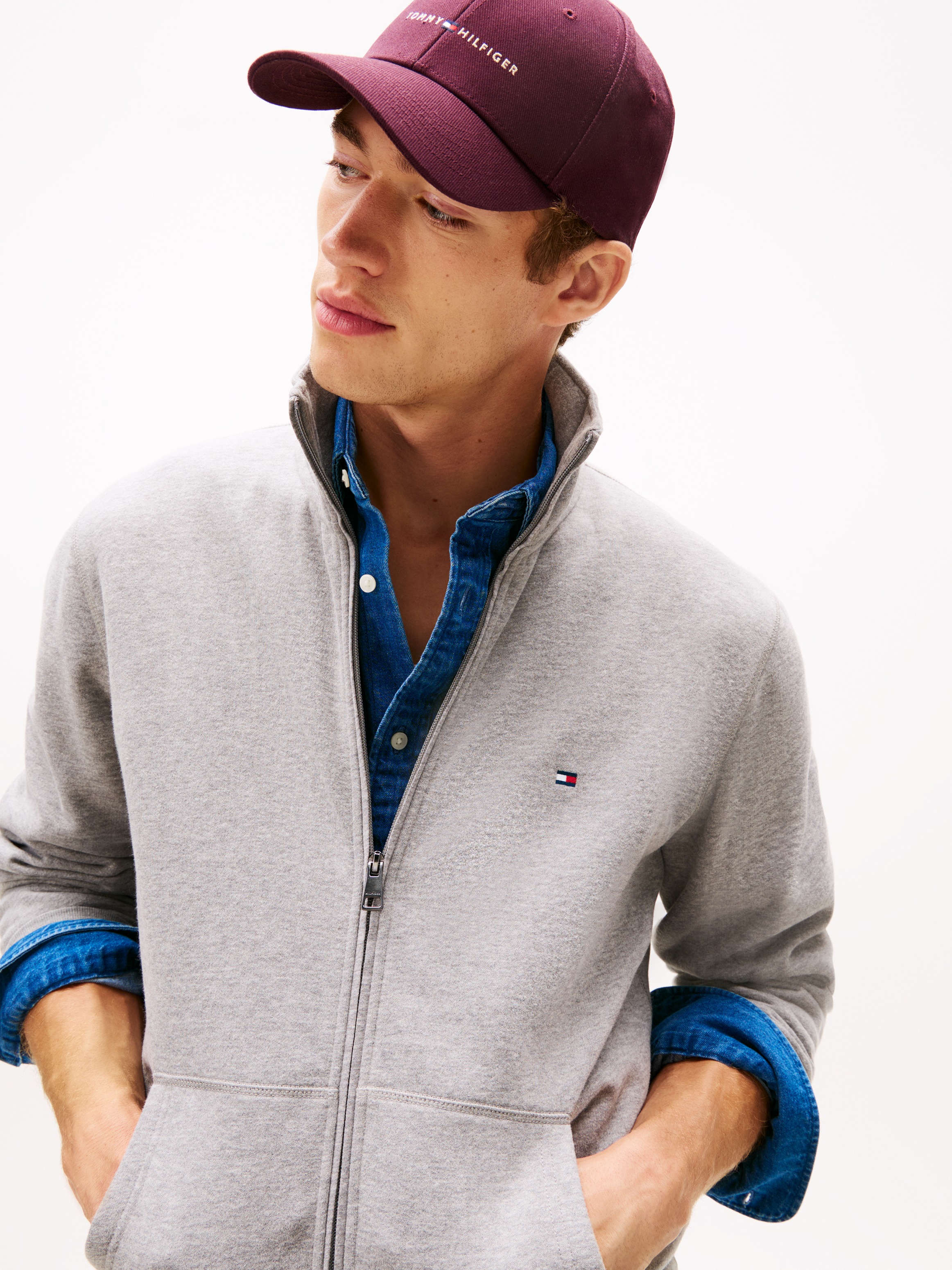 Tommy Hilfiger Sweatjacke "ESSENTIAL FLEECE STAND COLLAR" günstig online kaufen