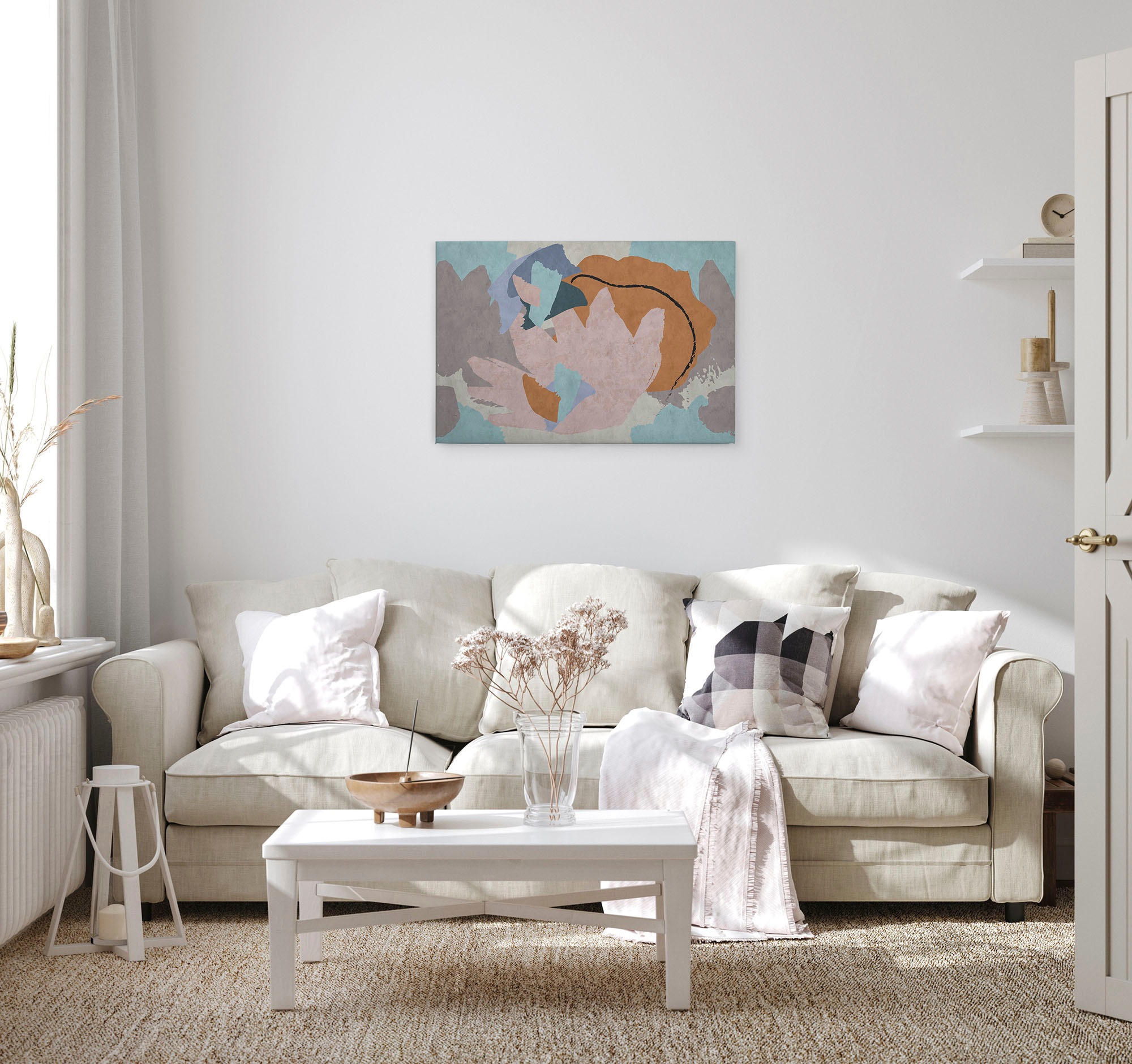 A.S. Création Leinwandbild »floral collage«, Kunst-Abstrakt-Kinder, (1 St.), Keilrahmen Bild Floral Abstrakt Leinwand-Bild Wohnzimmer modern Kinder