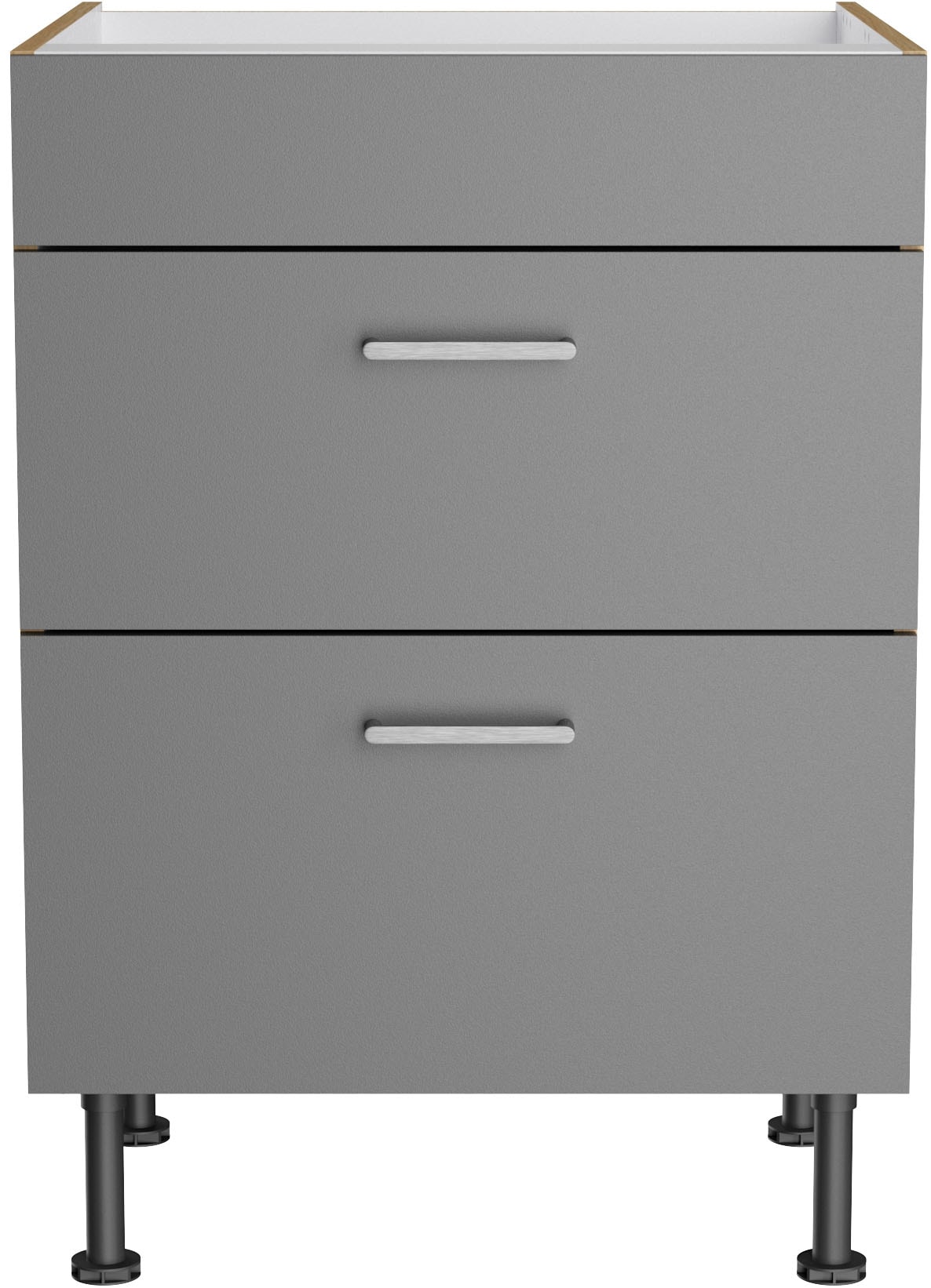 KOCHSTATION Kochfeldumbauschrank »KS-Lucy« Breite 60 cm, mit 2 Auszügen, Soft-Close, höhenverstellbare Füße