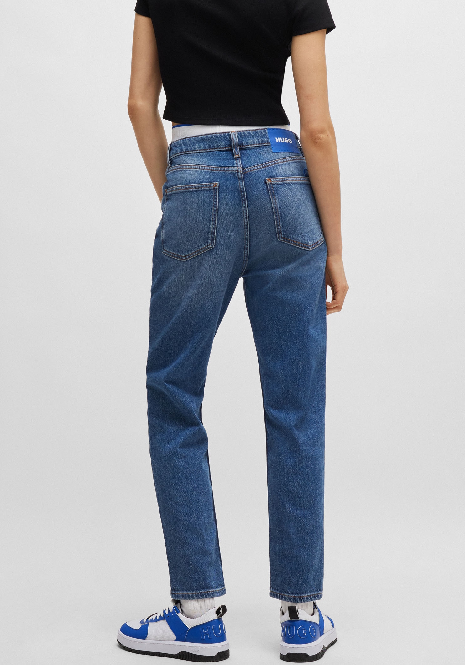 HUGO Blue Mom-Jeans »Noe«, Straight Fit Jeans mit hoher Leibhöhe