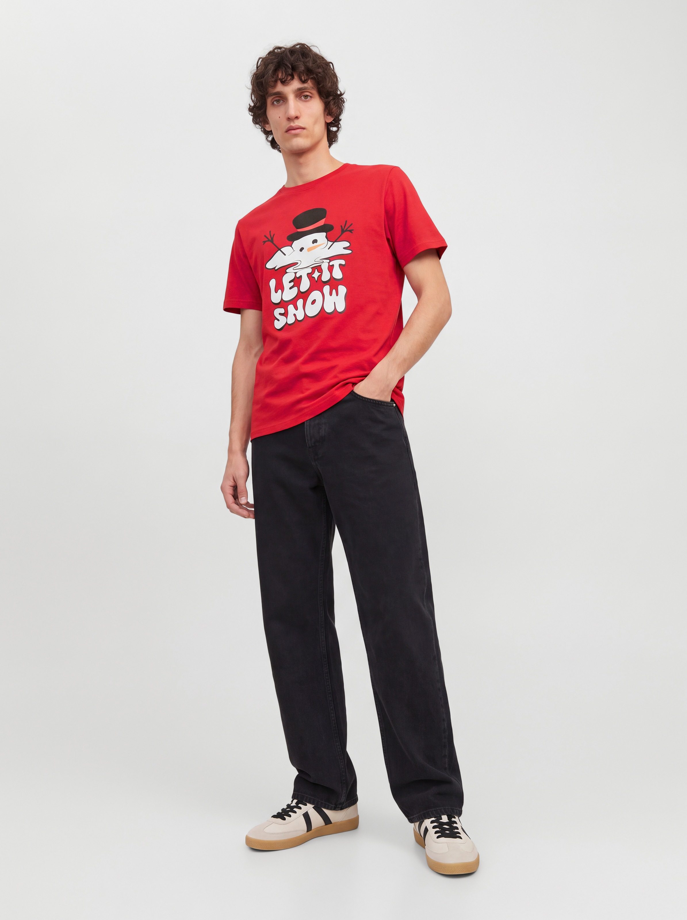 Jack & Jones T-Shirt »JJXMAS FUN TEE SS CREW NECK« Baumwolle, regular Fit