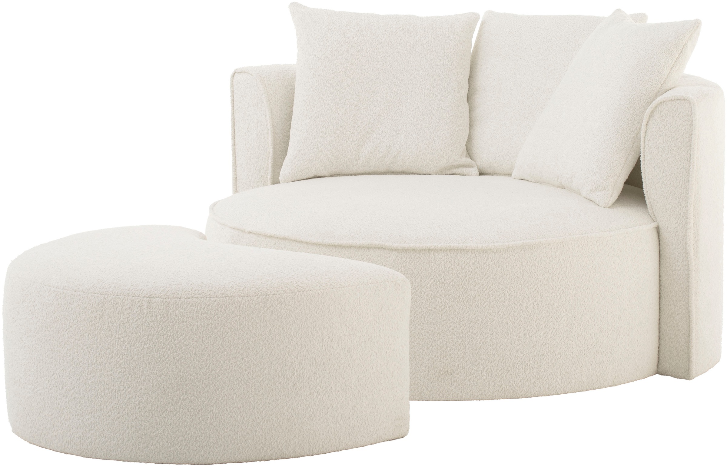 LeGer Home by Lena Gercke XXL-Sessel "ISALIE, Rundsessel mit Hocker, Lesese günstig online kaufen