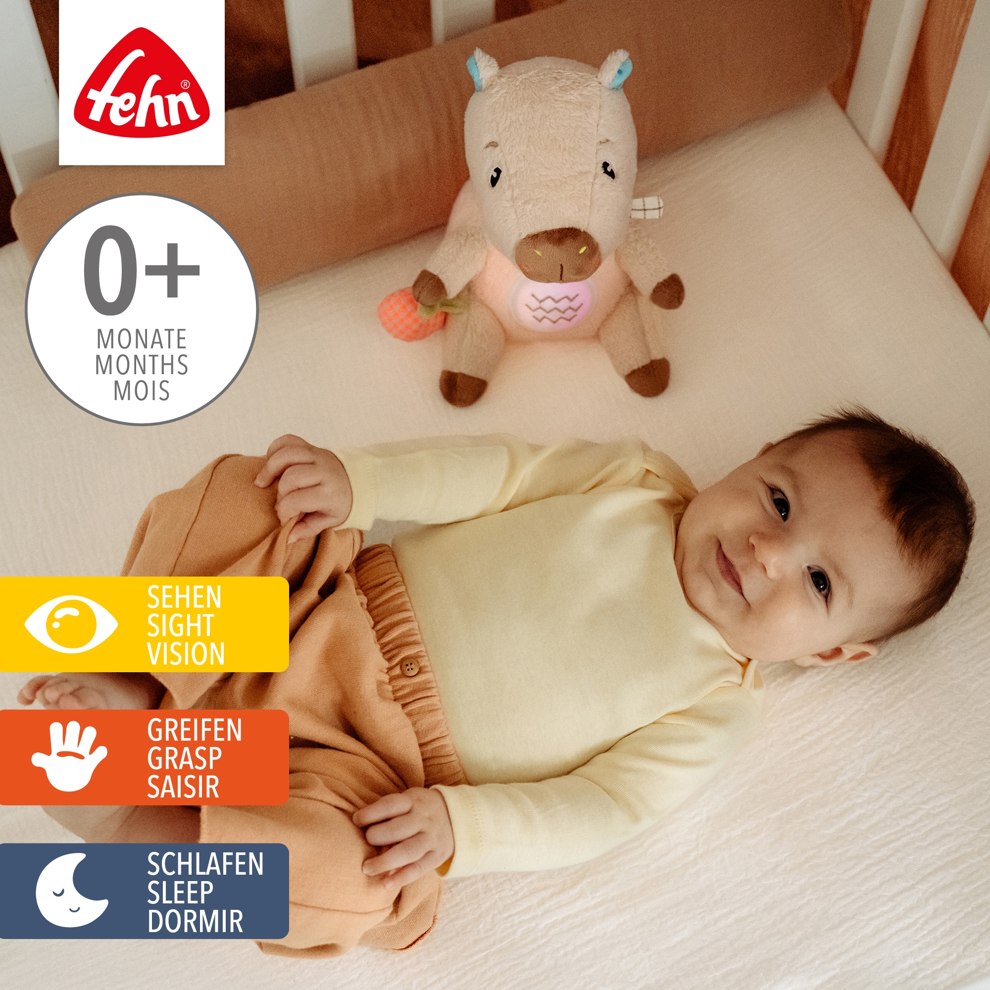 Fehn Kuscheltier »Capybara Clara, Nachtlicht Capybara« mit Licht