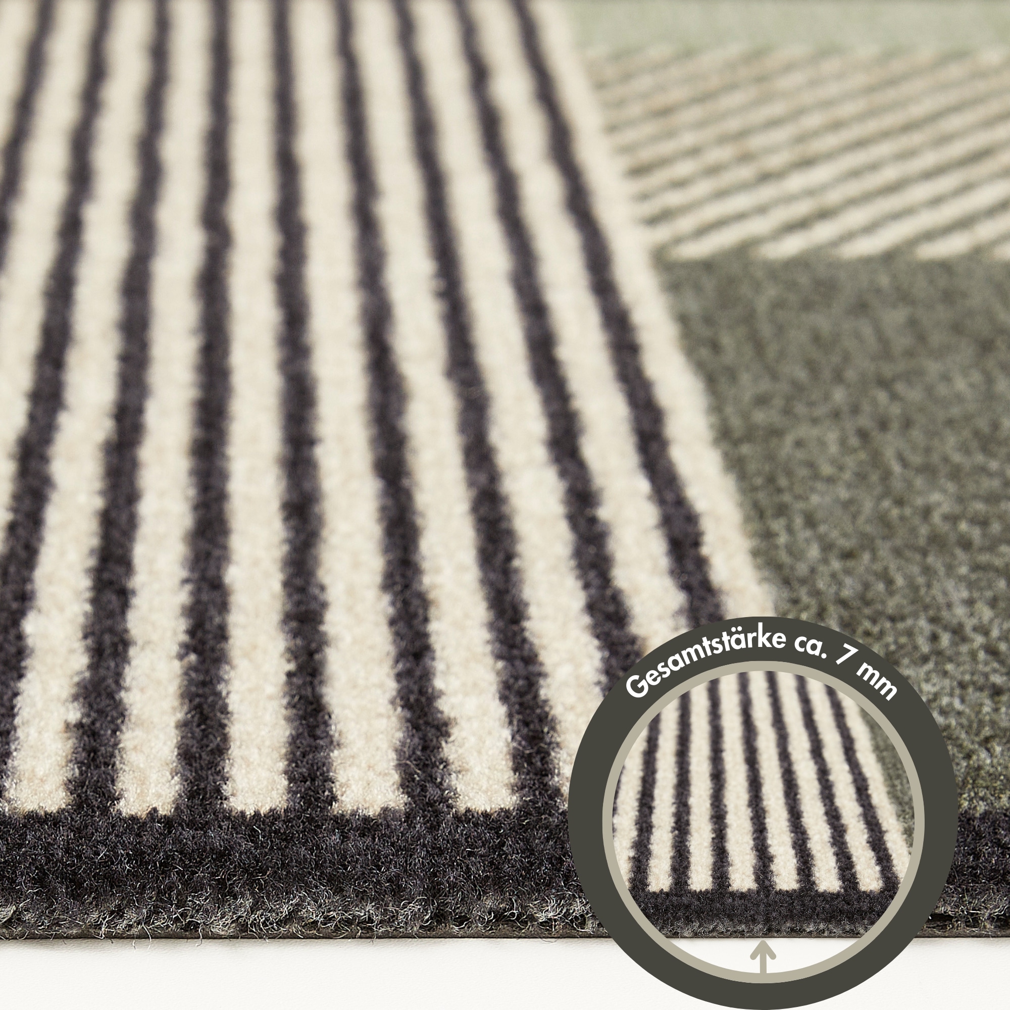 Barbara Becker Fußmatte »Sense, Made in Belgium«, rechteckig, 7 mm Höhe, Schmutzfangmatte, modernes Design, waschbar, auch als Läufer