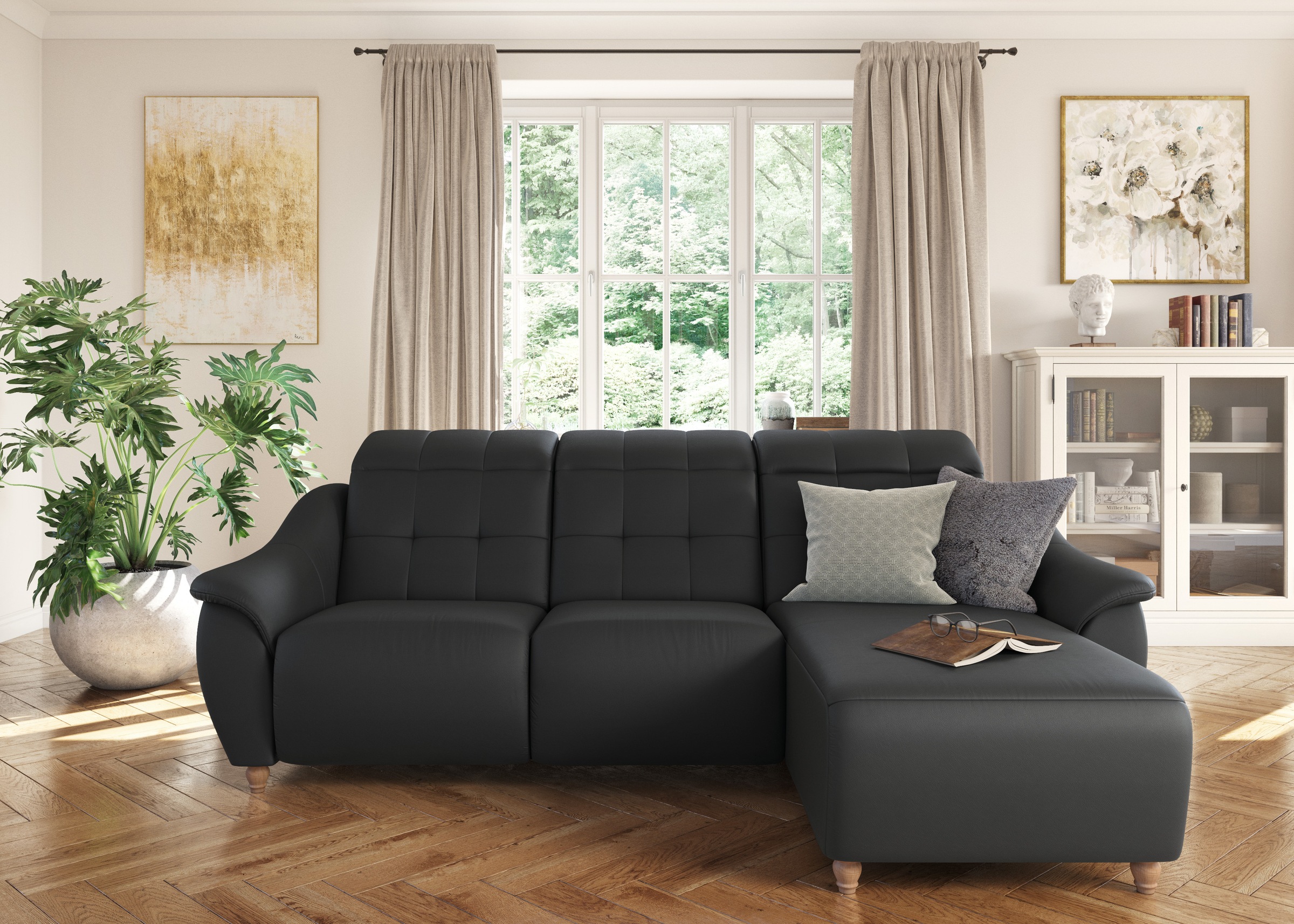 DELAVITA Ecksofa Bostone, (2 St.), Kopfteilverstellung an jeder Sitzfläche, wahlweise Relaxfunktion, auch in Leder