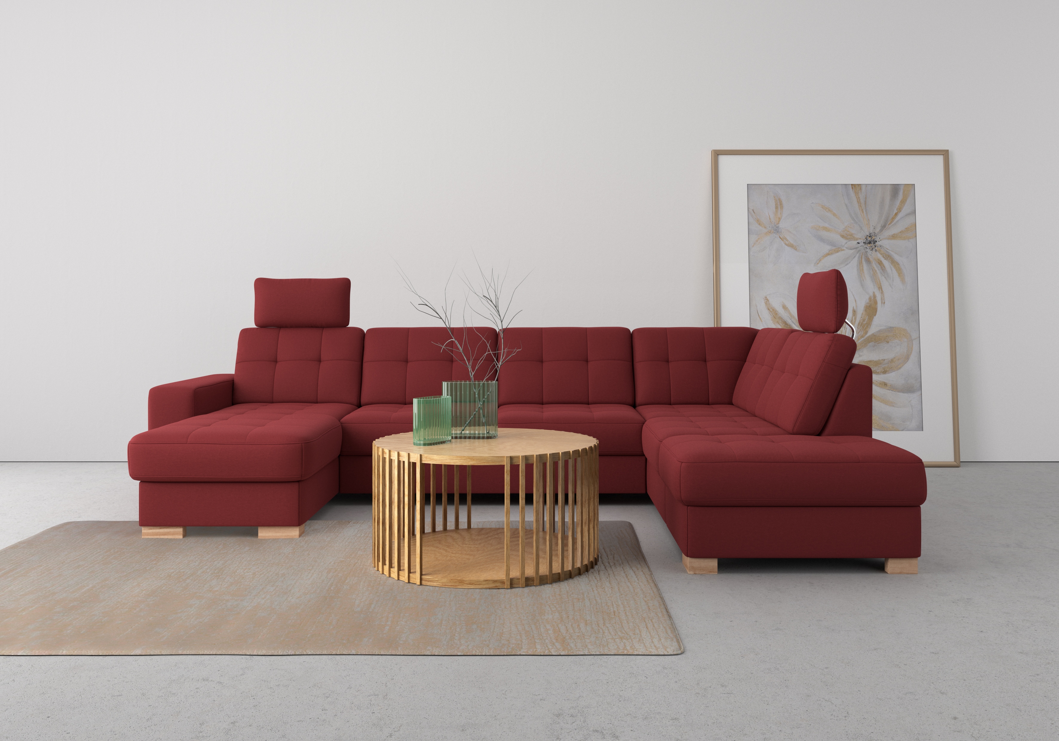 sit&more Wohnlandschaft "Quincy U-Form" wahlweise mit Schlaffunktion und Bettkasten