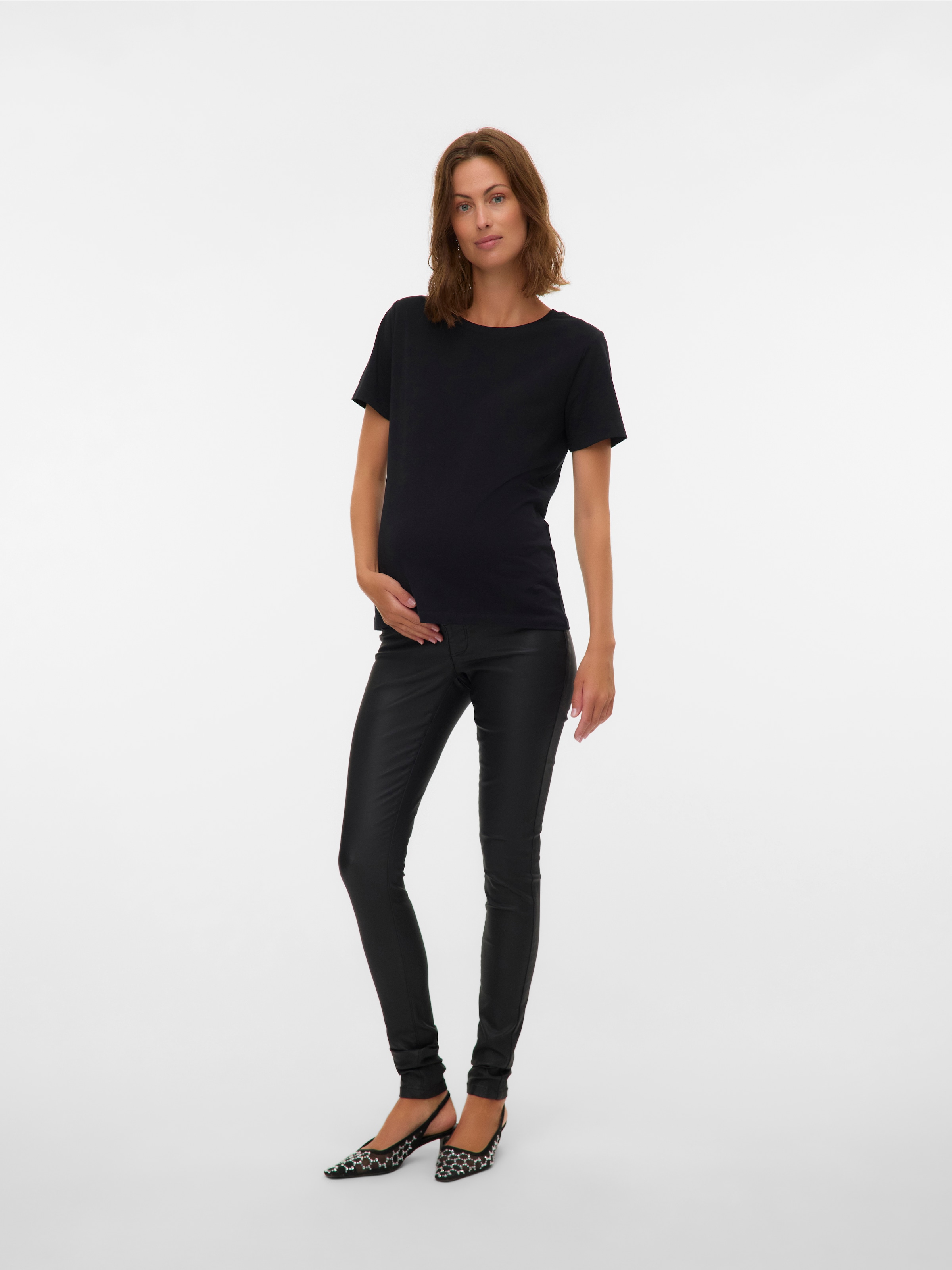 Mamalicious Umstandsjeans »MLSANTOS SLIM COATED HB JEANS NOOS«