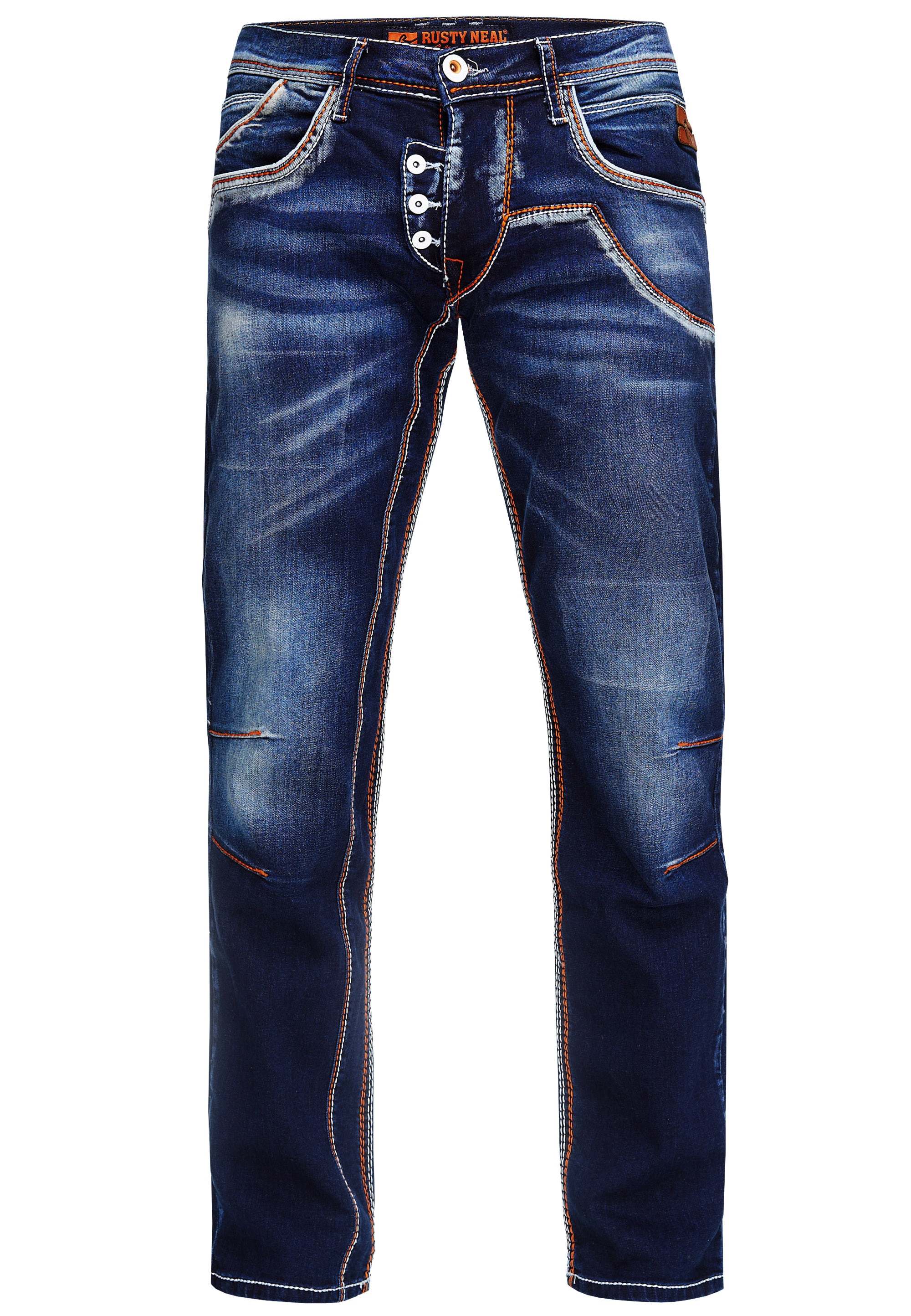 Rusty Neal Straight-Jeans »RUBEN«, im angesagten Vintage-Design