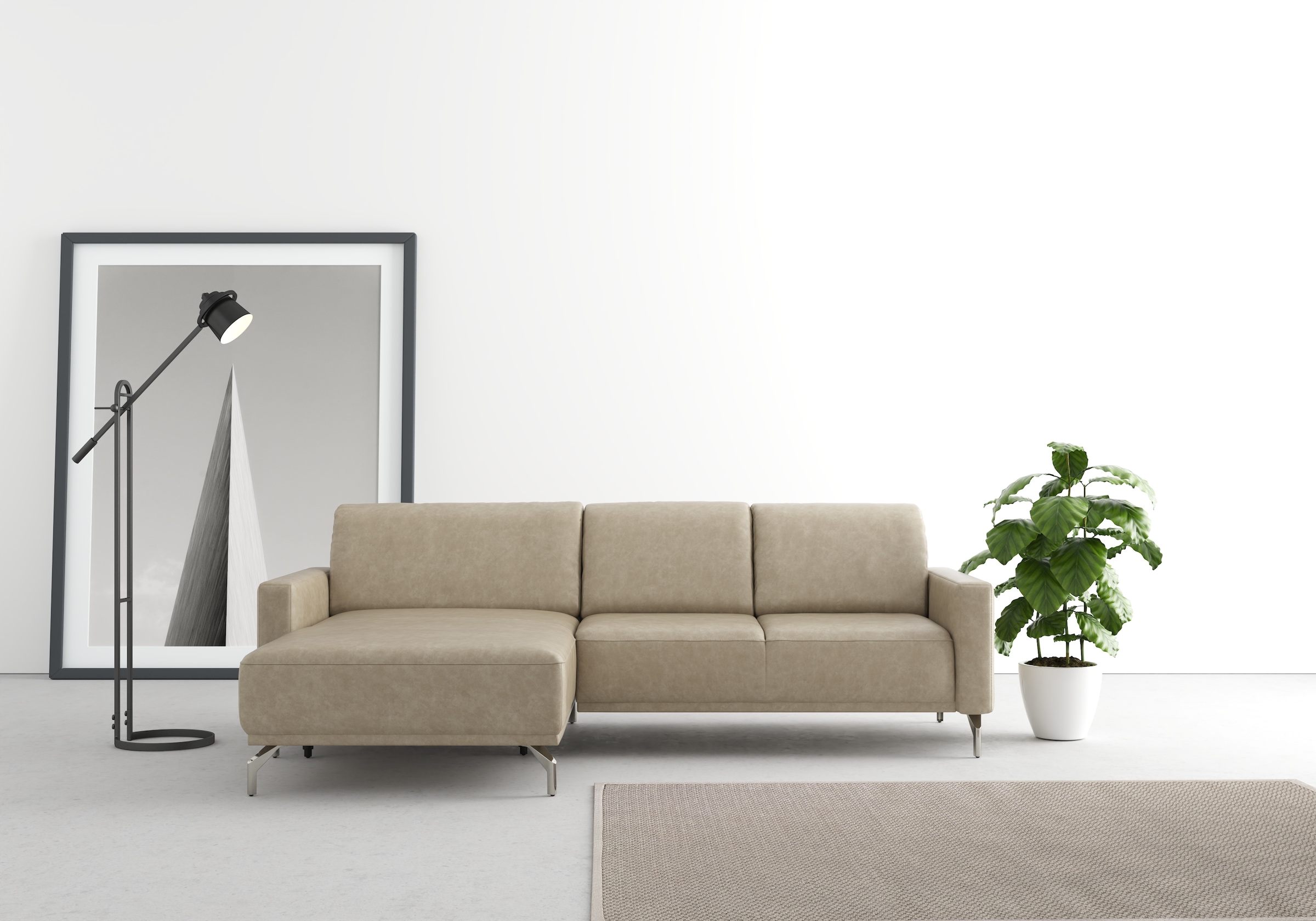 sit&more Ecksofa »Bailando L-Form«, wahlweise mit Kopfteilverstellung und Vorziehsitz, motorisch