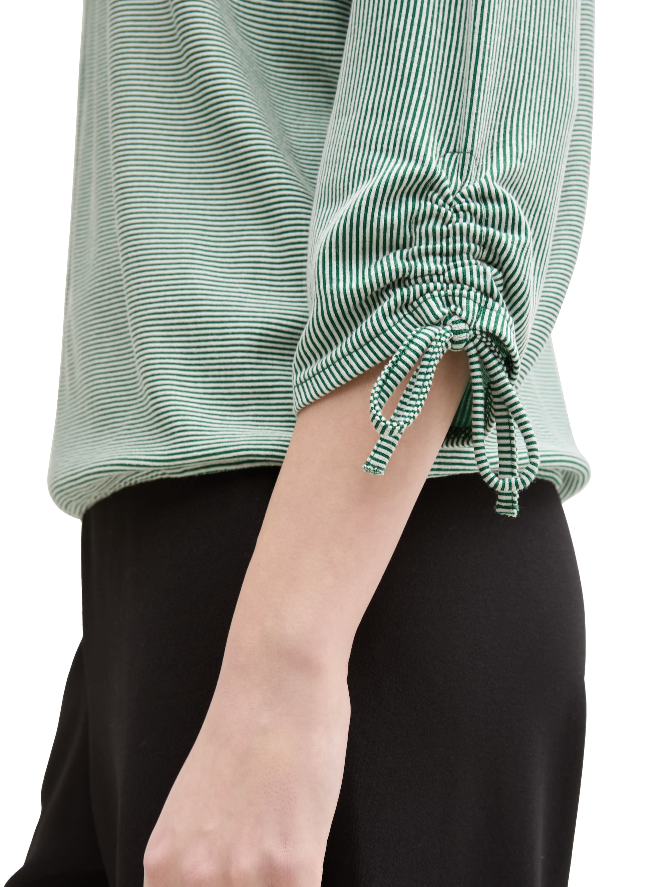 TOM TAILOR Denim 3/4-Arm-Shirt, in feiner Rippoptik