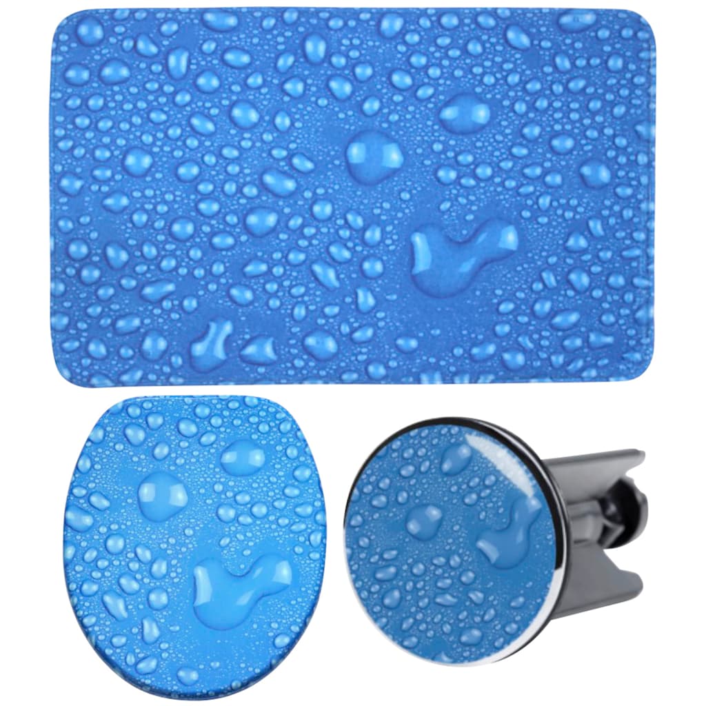 Sanilo Badaccessoire-Set »Tautropfen Blau«, (Komplett-Set, 3 tlg.)