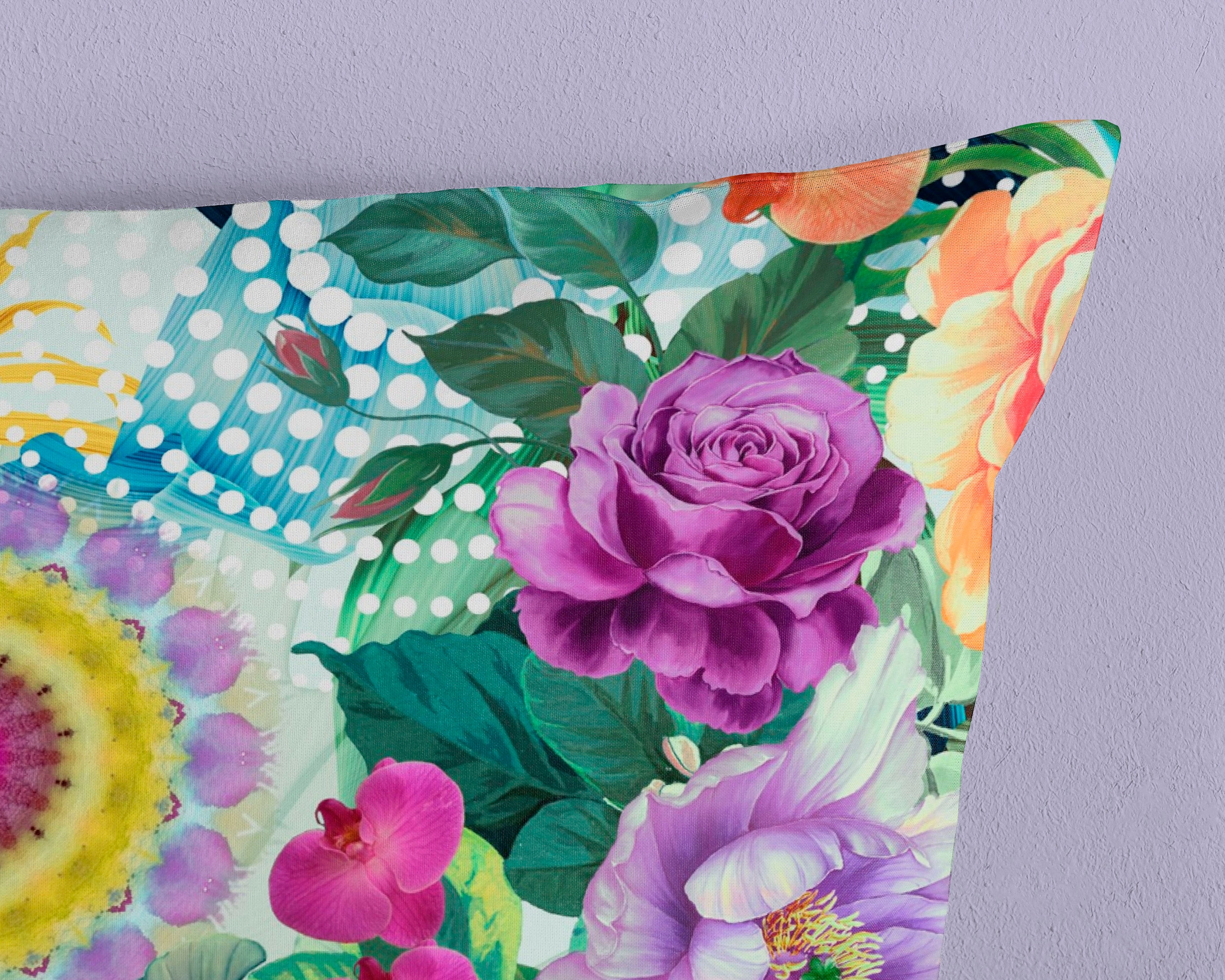 hip Wendebettwäsche »Aviva«, Mako-Satin, 135x200, Reißverschluss, Wendeoptik, Mandala, Bunt, weiß