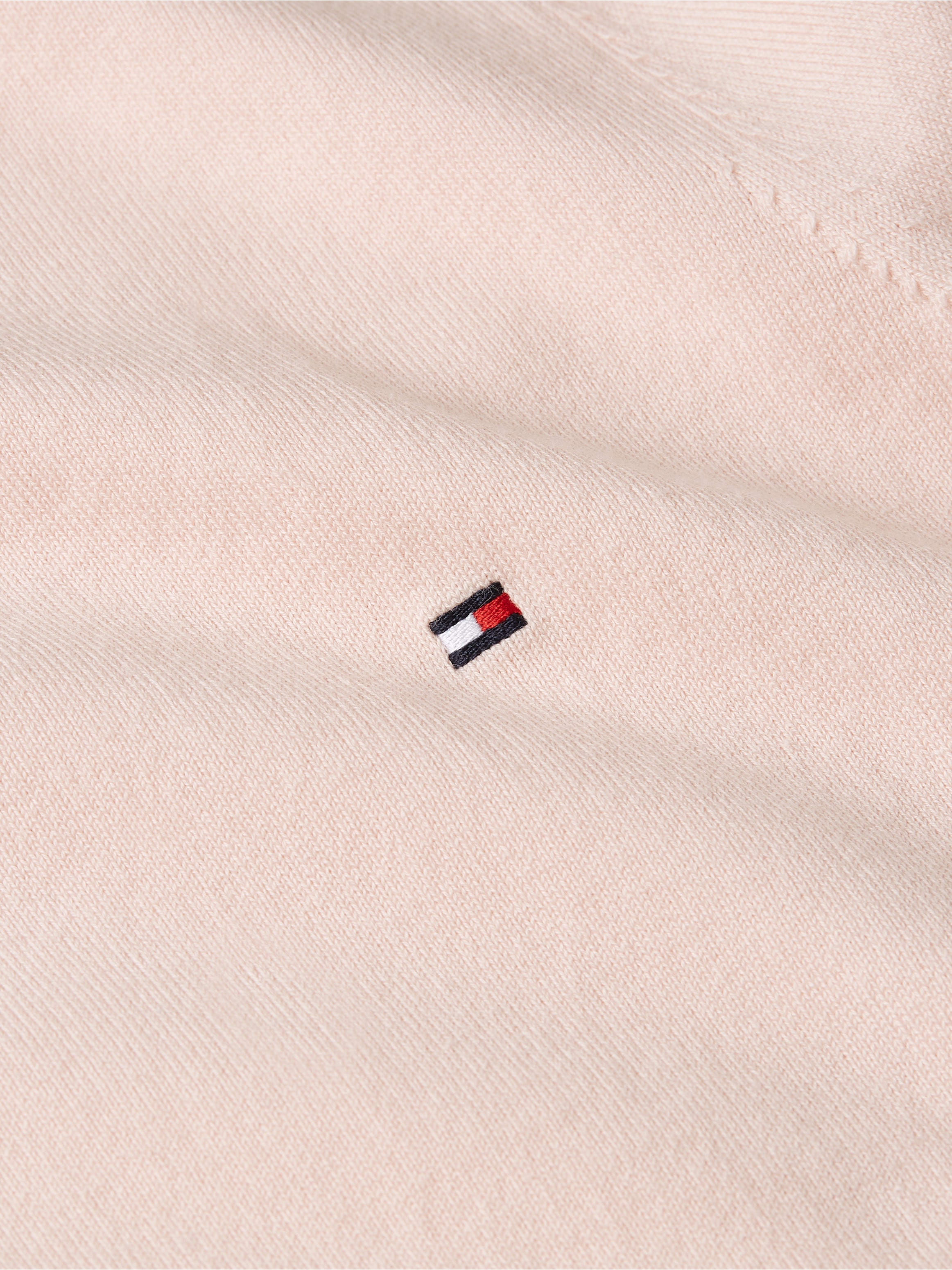 Tommy Hilfiger Strickpullover »CO JERSEY STITCH BOAT-NK SWEATER«, mit Tommy Hilfiger Logo-Flag am Ärmel