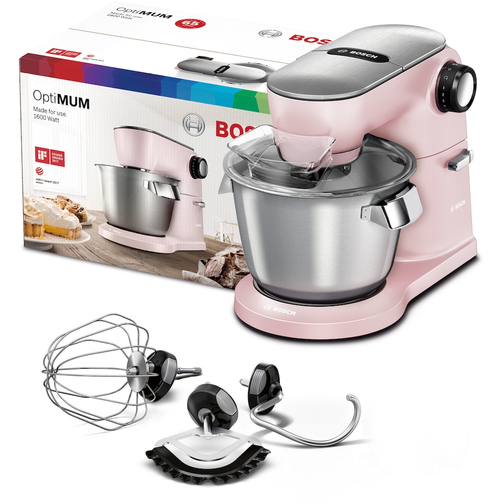 BOSCH Küchenmaschine »MUM9A66N00 OptiMUM«, Profi-Patisserie-Set, Planetenrührwerk, pastelrosé