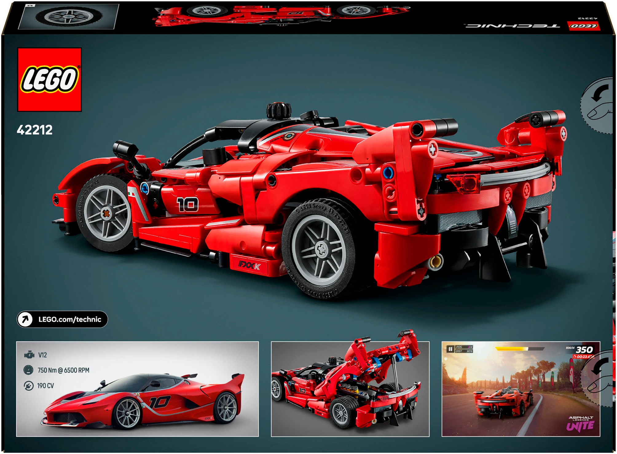 LEGO® Konstruktionsspielsteine »Ferrari FXX K (42212), LEGO Technic«, (897 St.), Made in Europe
