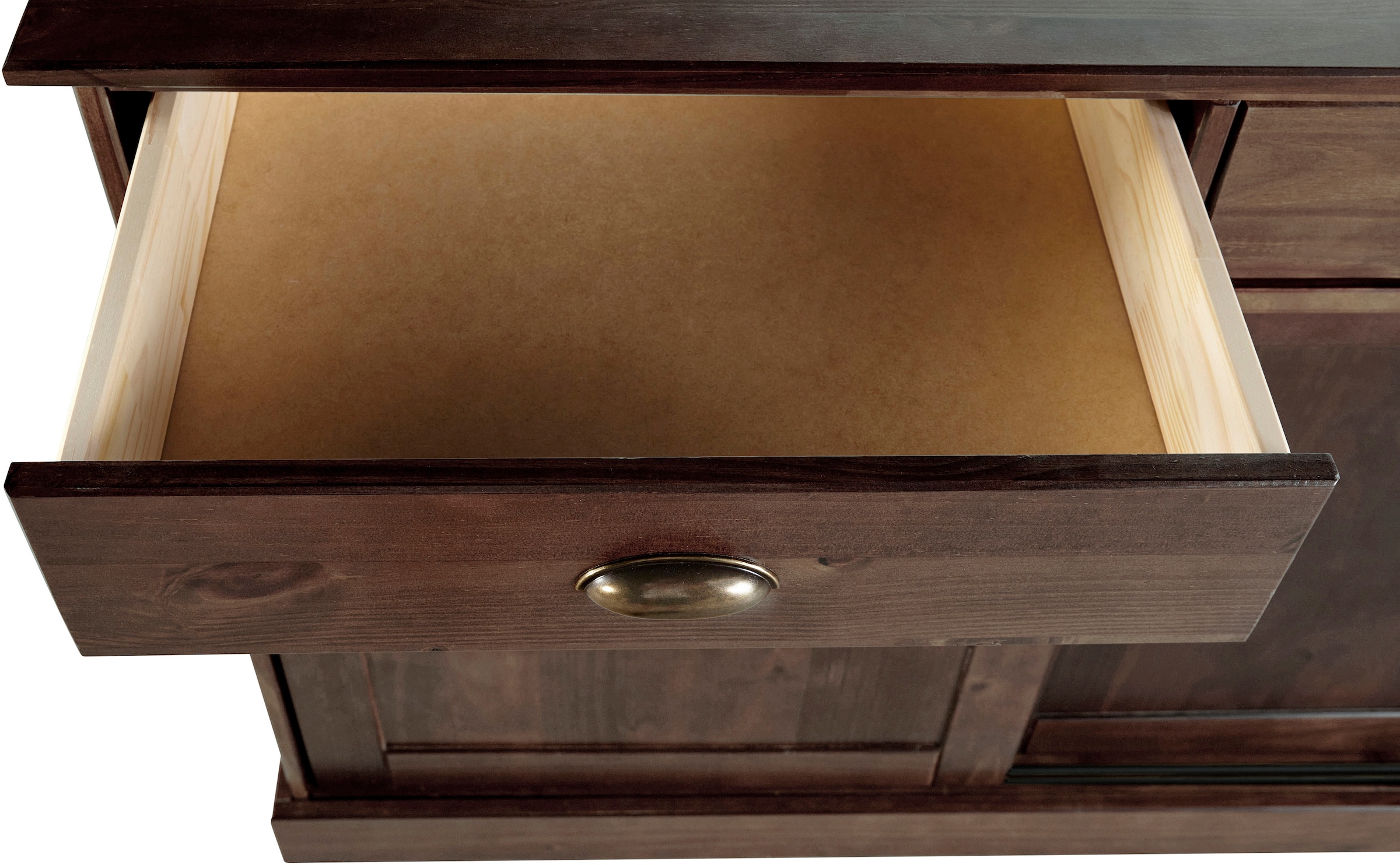 Home affaire Sideboard »Schröder«, Kommode, 2 Schiebetüren, 2 Schubkasten, aus massivem Kiefernholz