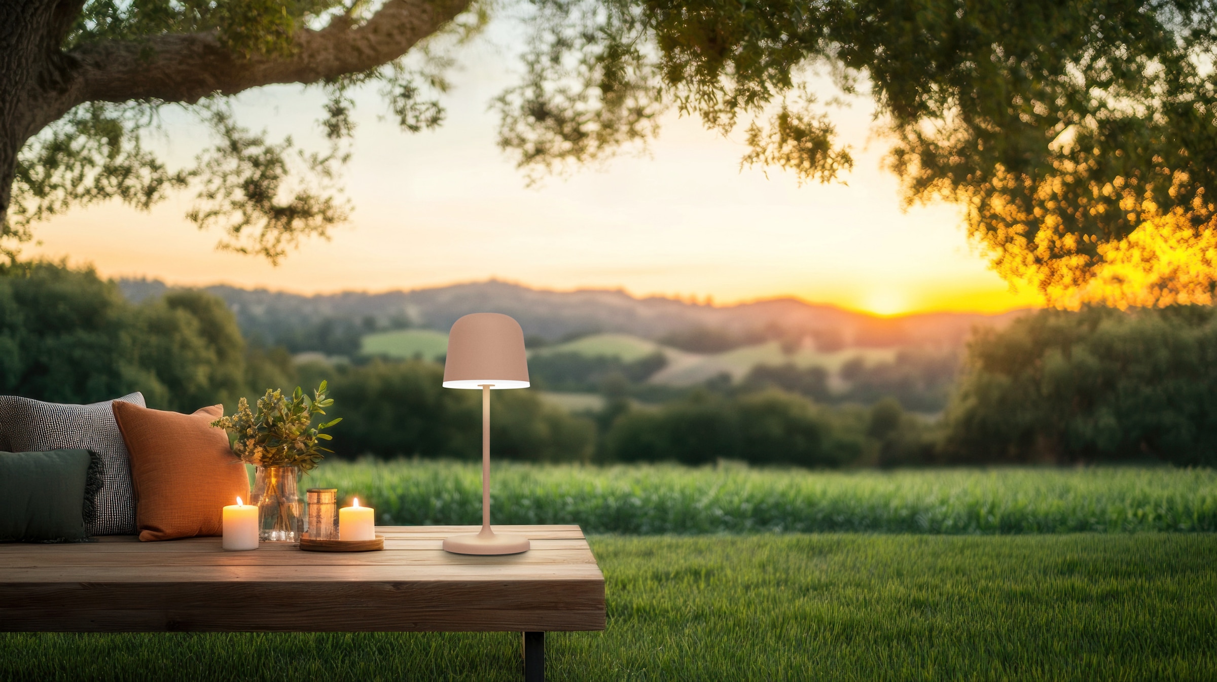 EGLO Tischleuchte »MANNERA-S Tischlampe - Alu, Stahl - LED - 1,8W - IP54« LED-Modul 1 Stk. Neutralweiß | Warmweiß Akku Tischleuchte, Außentischleuchte, Gartenlampe, H20 x Ø7,5 cm