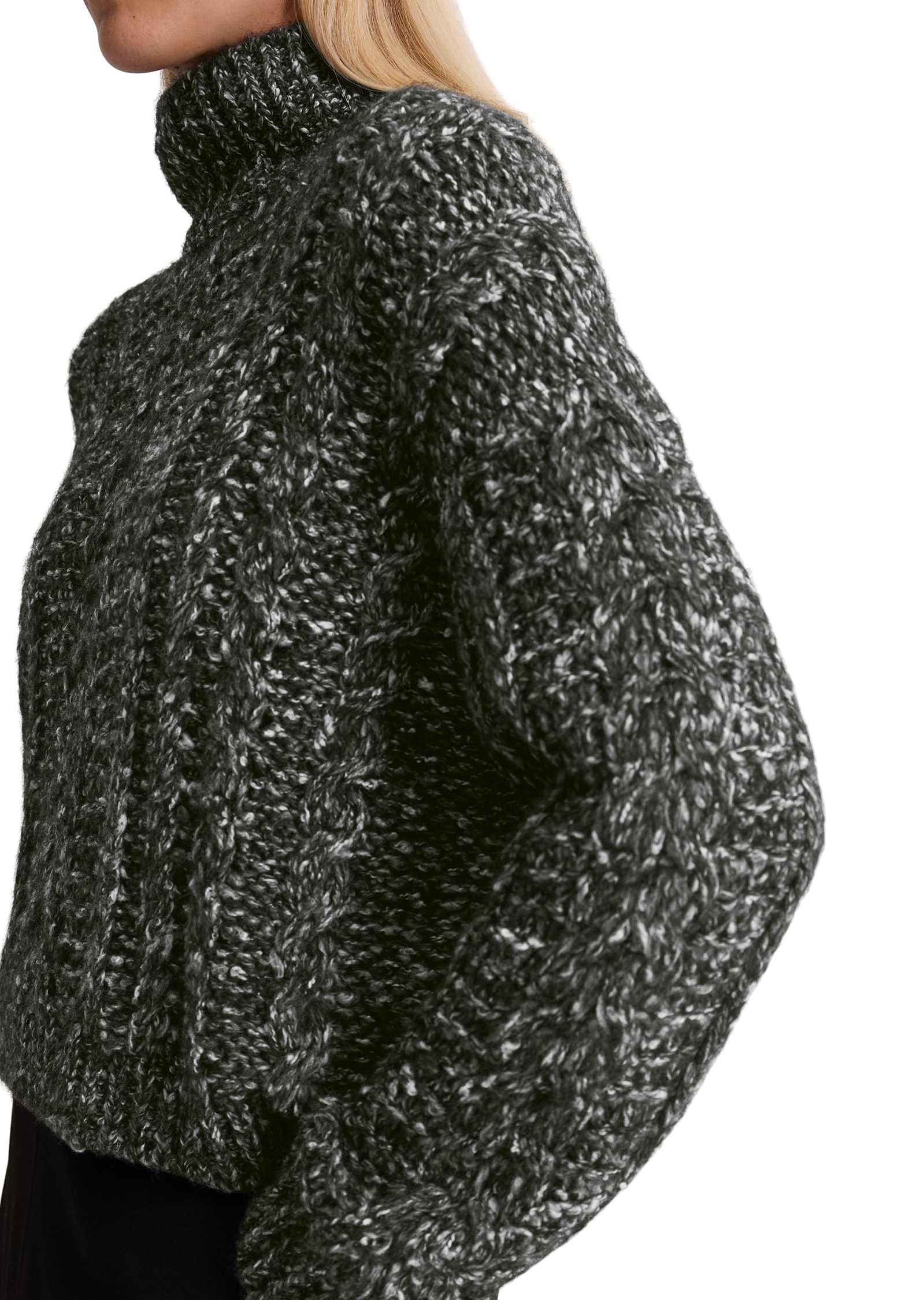 Marc O'Polo Strickpullover, Stehkragen, oversized fit, Zopfstrick