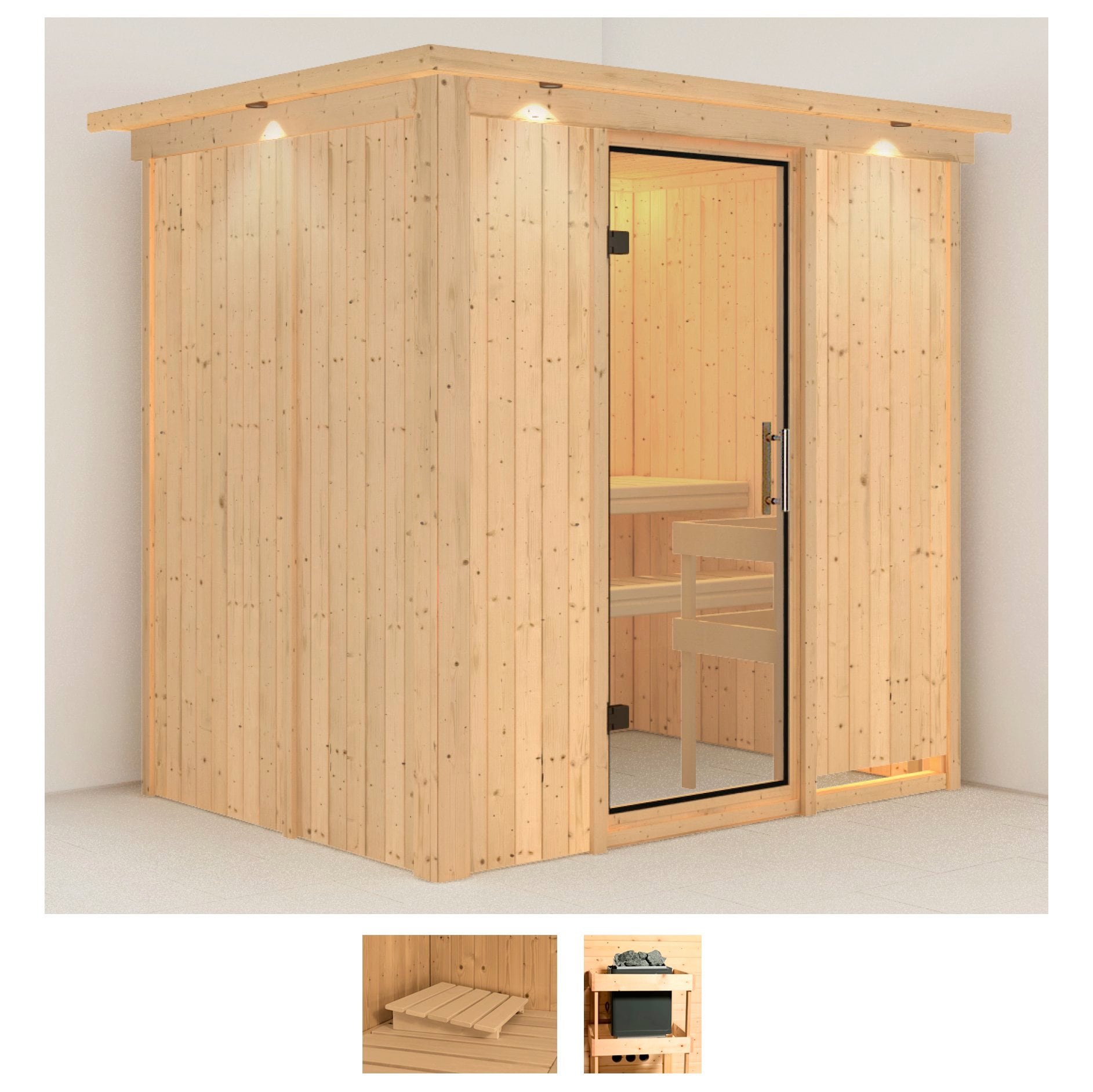 Karibu Sauna "Finja" Set, ohne Ofen