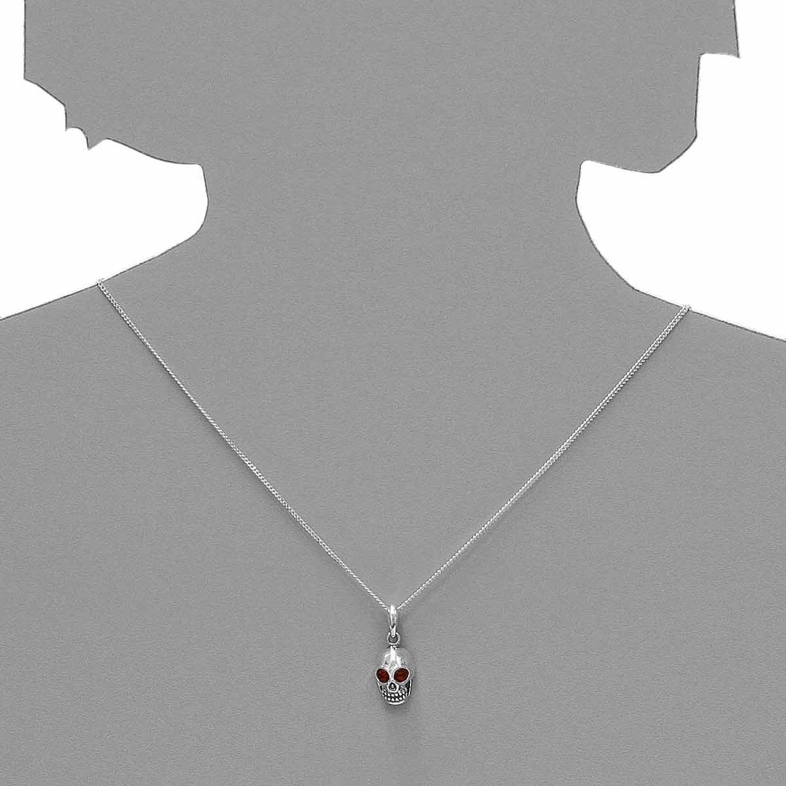 OSTSEE-SCHMUCK Kette mit Anhänger »- Totenkopf - Silber 925/000 - Bernstein«