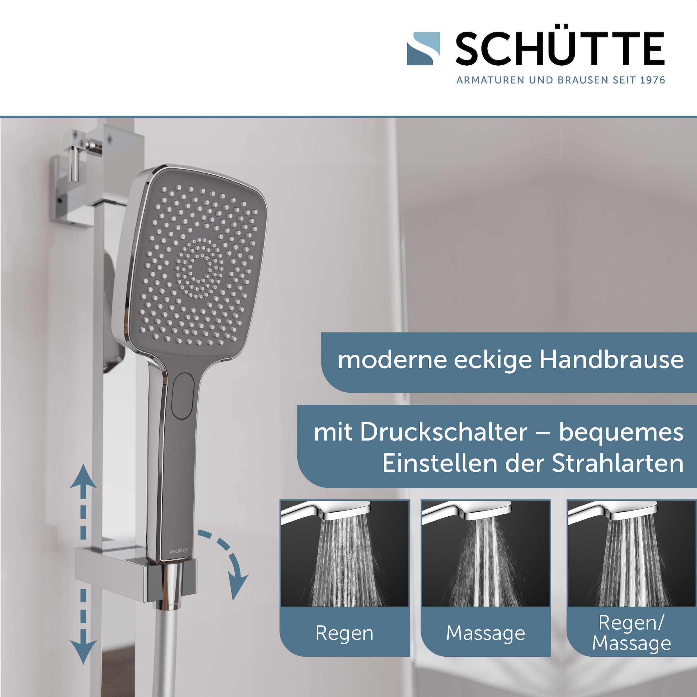 Schütte Brausegarnitur »OCEAN«, Sicherheitssperre, höhenverstellb., inkl. Glasablage, Antikalk