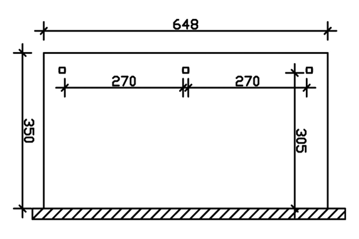 Skanholz Terrassendach »Rimini«, 648 cm Breite, verschiedene Tiefen