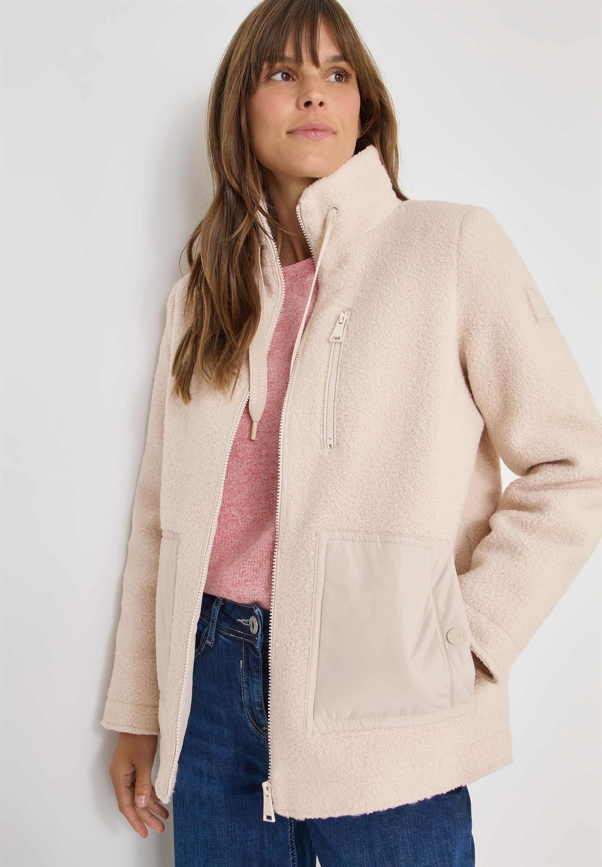 Cecil Fellimitatjacke ohne Kapuze mit Stehkragen günstig online kaufen