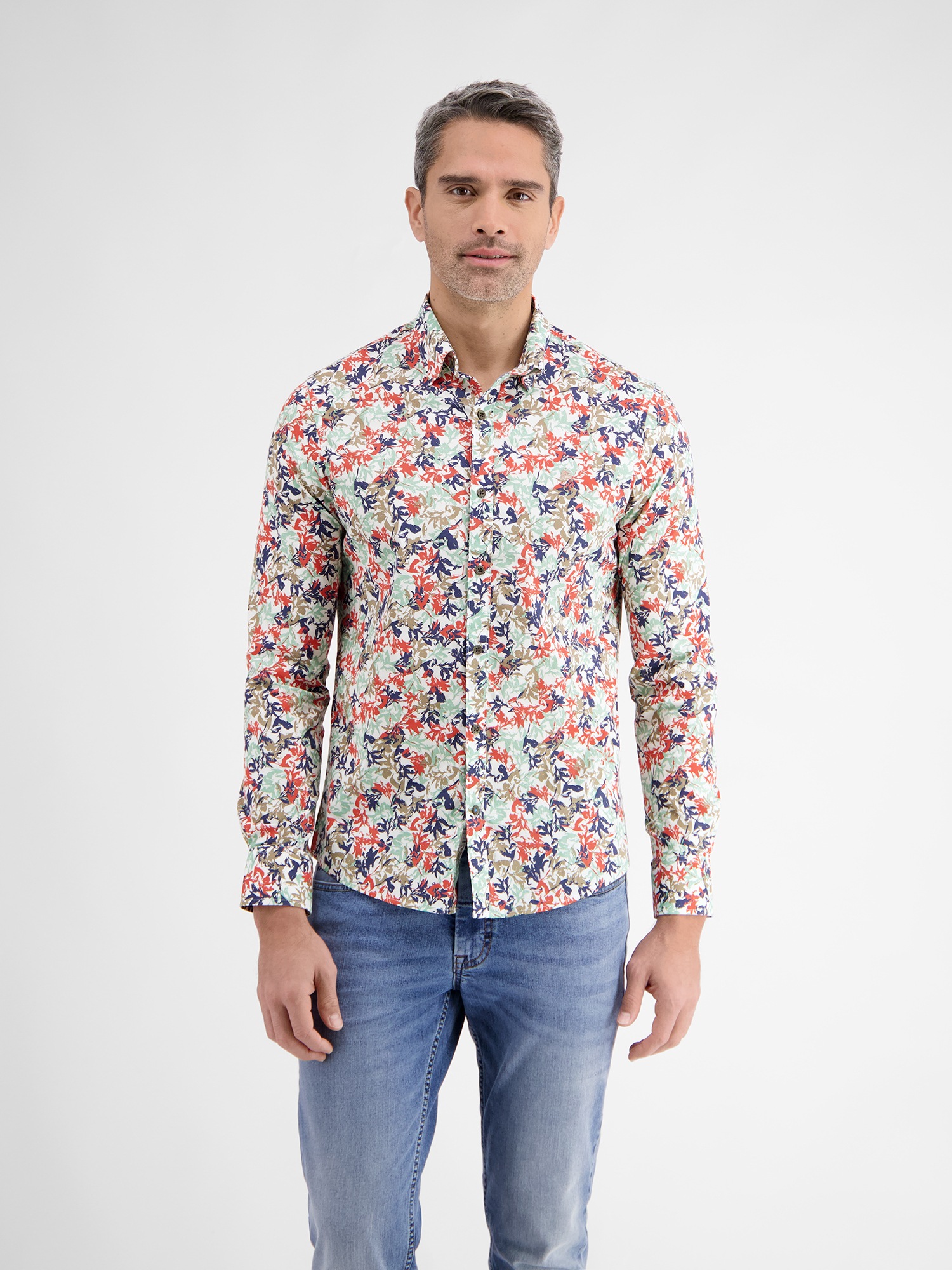 Langarmhemd »LERROS Langarmhemd mit floralem Druck«
