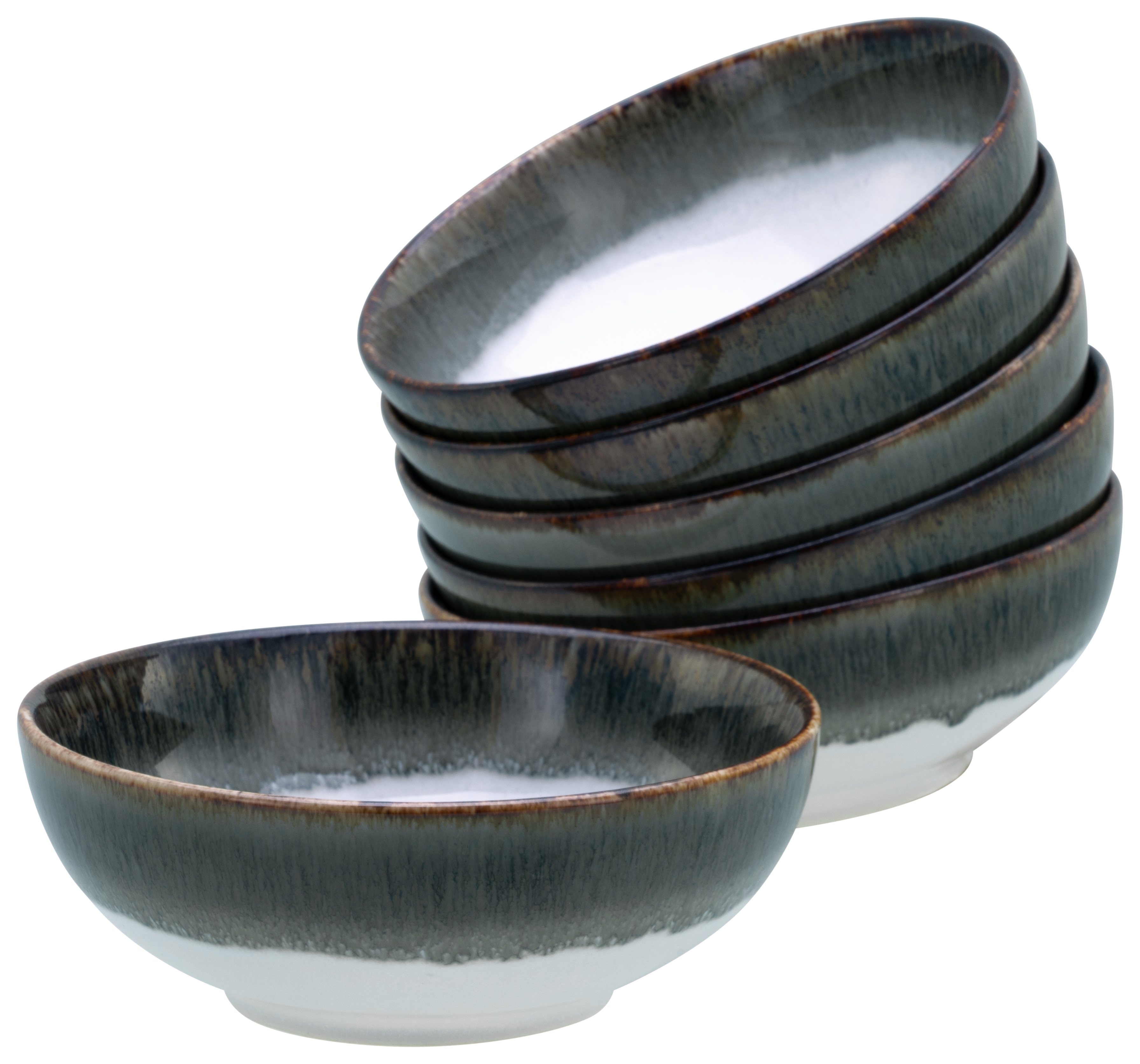CREATABLE Schale "Cascade, Smoothie Bowl, Ø 16,5 cm 6-tlg", Ø 16cm, grau, Schüsseln, Rekativglasur, Healthy Food