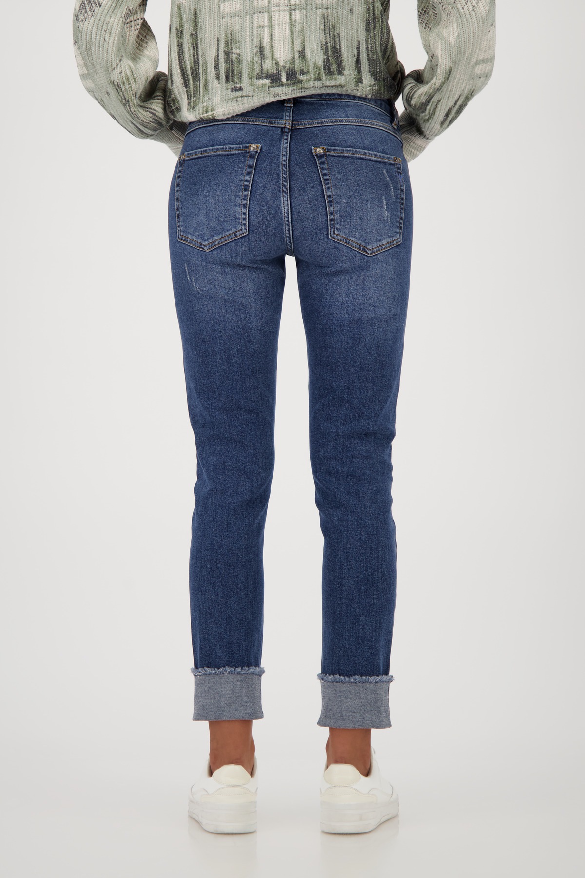 Monari Slim-fit-Jeans "Hose Jeans Nietenschmuck" Slim-fit-Passform, mit Str günstig online kaufen