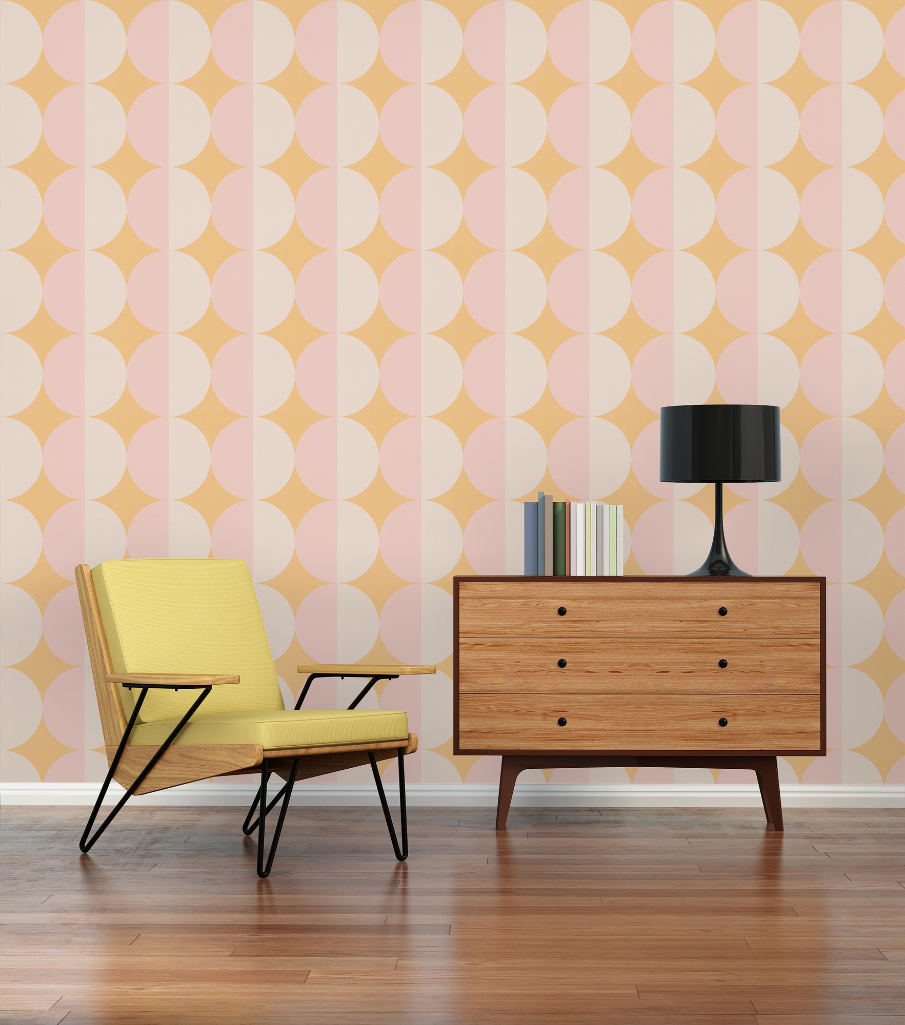 A.S. Création Vliestapete »Retro Geo Kreise« 3D-Optik leicht strukturiert Vliestapete Retro geometrisch Kreise, versch. Farben