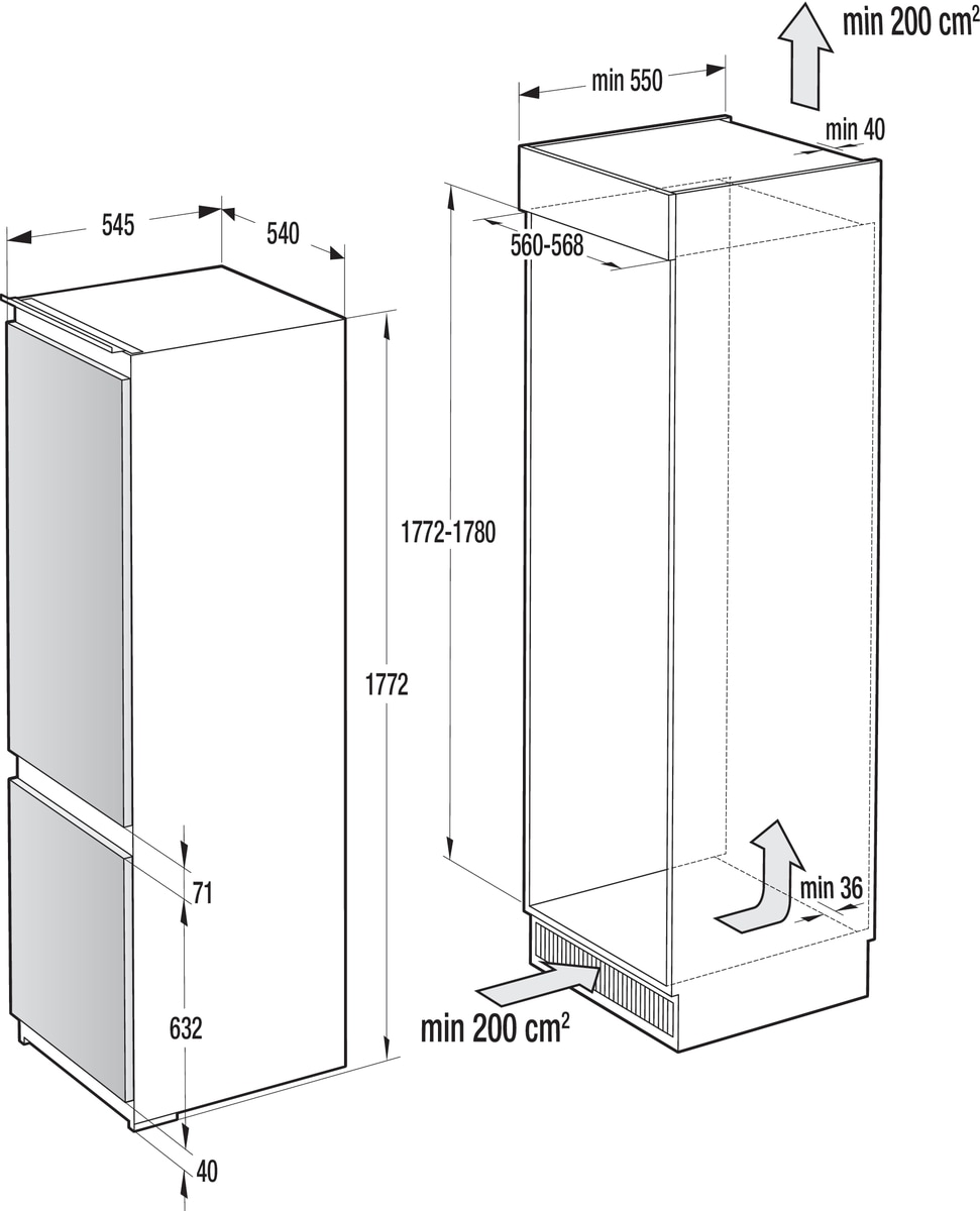 GORENJE Einbaukühlgefrierkombination »NRKI418EP1«, LED-Display