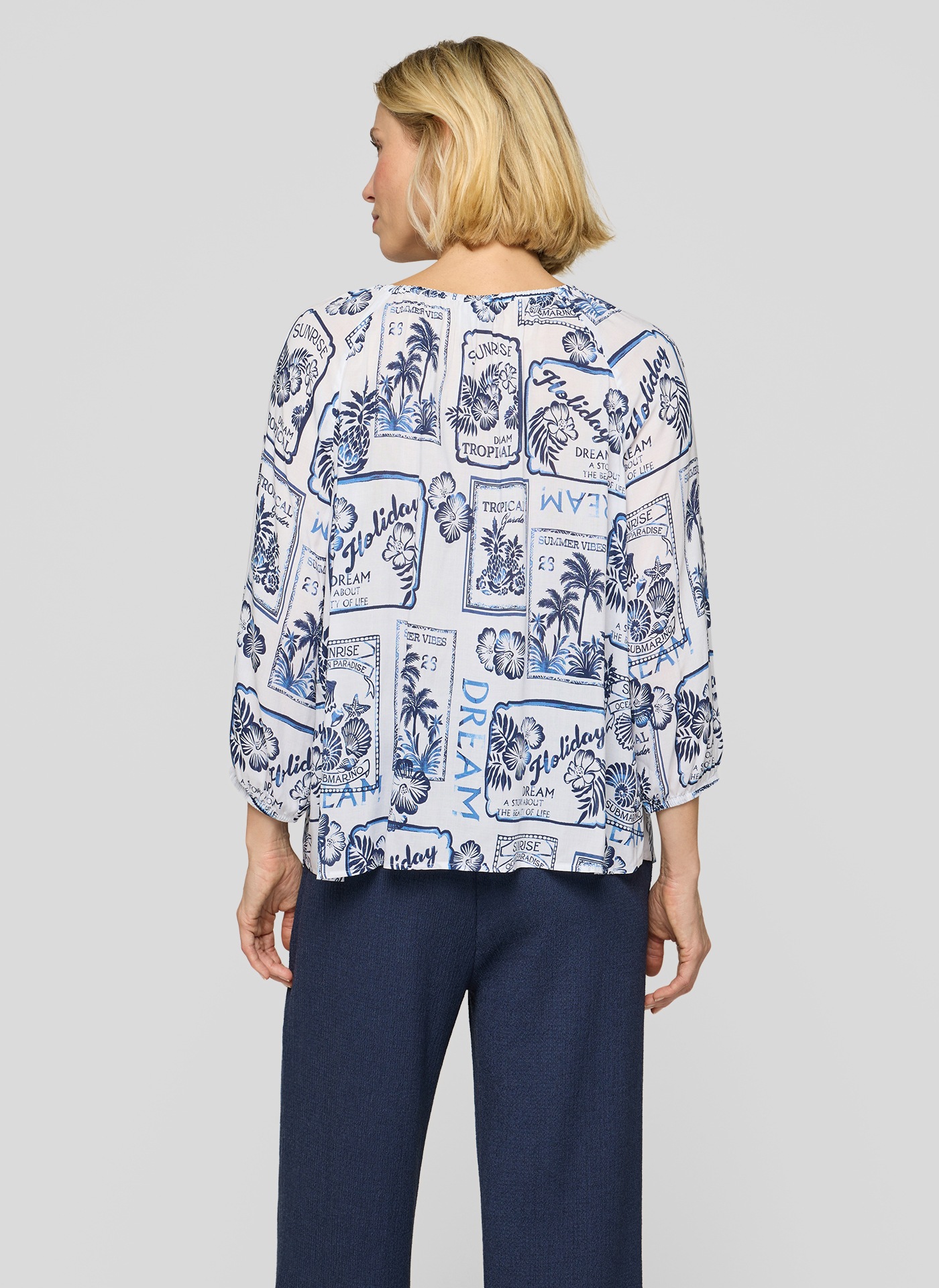 Rabe Schlupfbluse 3/4-Arm mit Allover-Druck günstig online kaufen