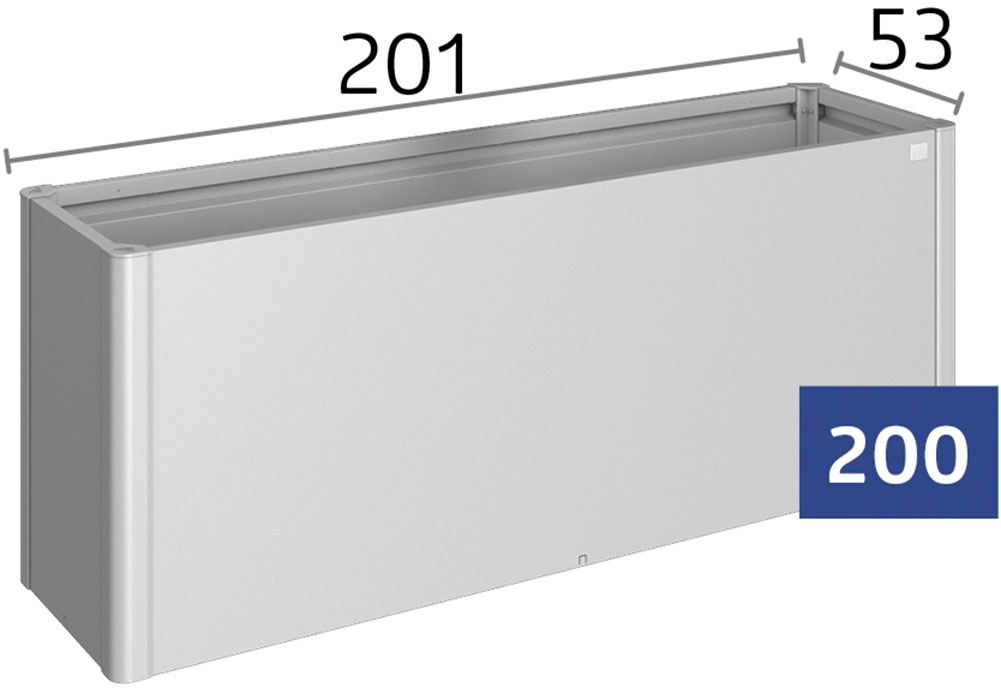 Biohort Hochbeet »BELVEDERE midi 2x0,5; verschiedene Farben« 201x53x61 cm, extrem langlebig, aus Metall