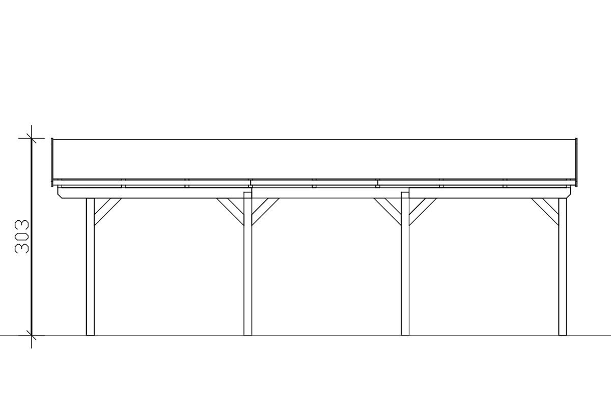 Skanholz Einzelcarport »Fichtelberg«, Leimholz-Nordisches Fichtenholz, weiß, mit Dachlattung