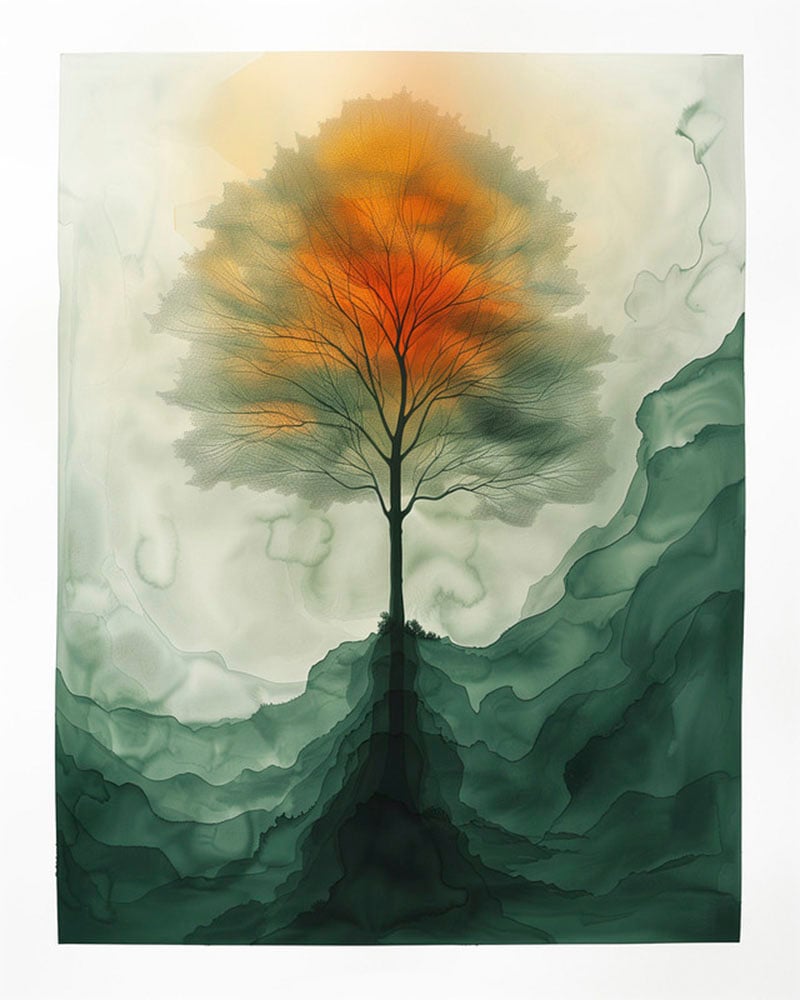 A.S. Création Leinwandbild "Aquarell Tree - Wandbild Grün Creme Keilrahmen günstig online kaufen