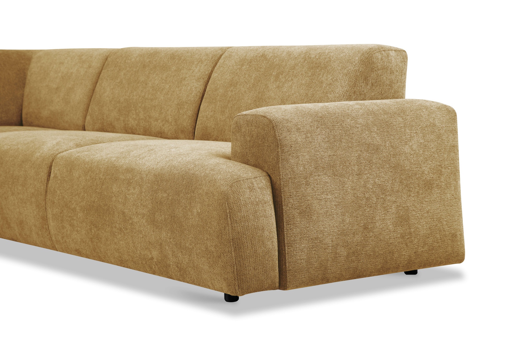 andas Ecksofa »Linkka, Breite 282 cm«, L-Form, in einem weichen Chenille-Stoff, mit Wellenunterfederung