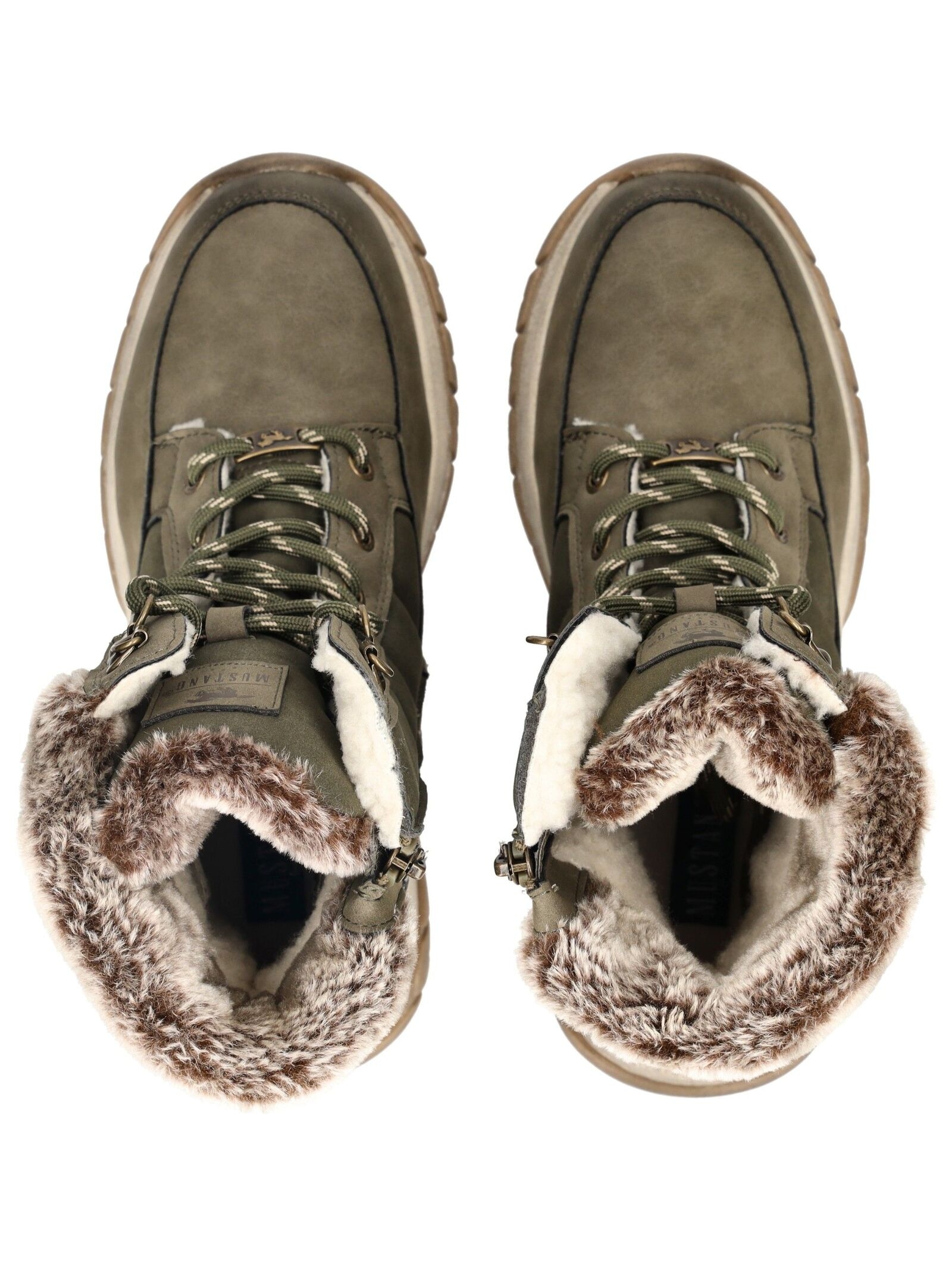 Mustang Shoes Schnürstiefelette »Mustang Shoes Stiefelette Lederimitat/Textil«