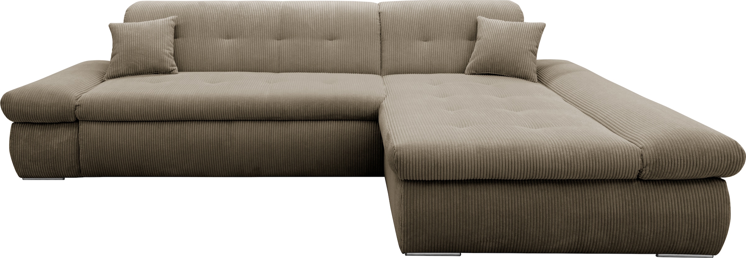 DOMO collection Ecksofa »Moric, L-Form, XXL-Sofa - Breite 300cm«, wahlweise mit Bettfunktion und Armteilverstellung, Cord