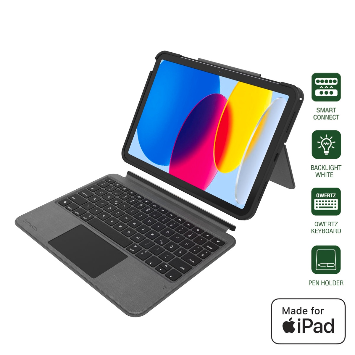 iPad-Tastatur »Tastatur Case 2in1 Solid Smart Connect für iPad 10. Gen«, (Touchpad)