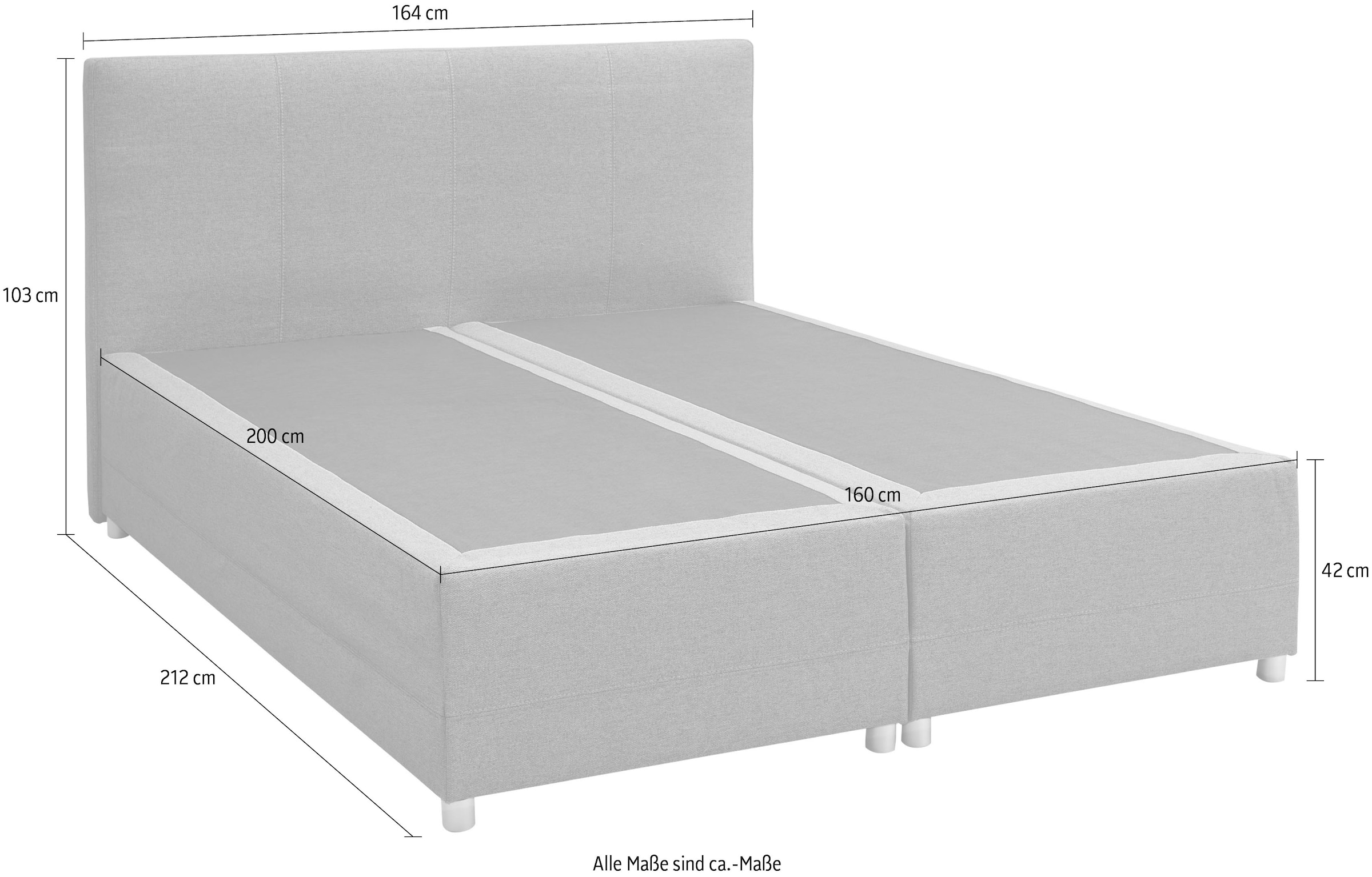 ED EXCITING DESIGN Boxspringbett »Luanda«, wahlweise mit Matratze und Topper