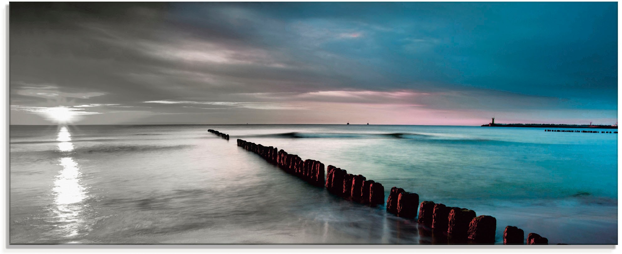 Artland Glasbild "Ostsee mit schönem Sonnenaufgang", Gewässer, (1 St.), in verschiedenen Größen