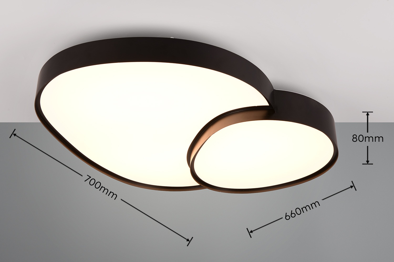 TRIO Leuchten LED Deckenleuchte »RISE, LED Deckenlampe 45W 5300 Lumen warmweiß bis kaltweiß 2700-6500K«, 1 flammig, Leuchtmittel LED-Board | LED fest integriert, Fernbedienung dimmbar Memoryfunktion Nachtlicht CCT Lichtfarbe wählbar